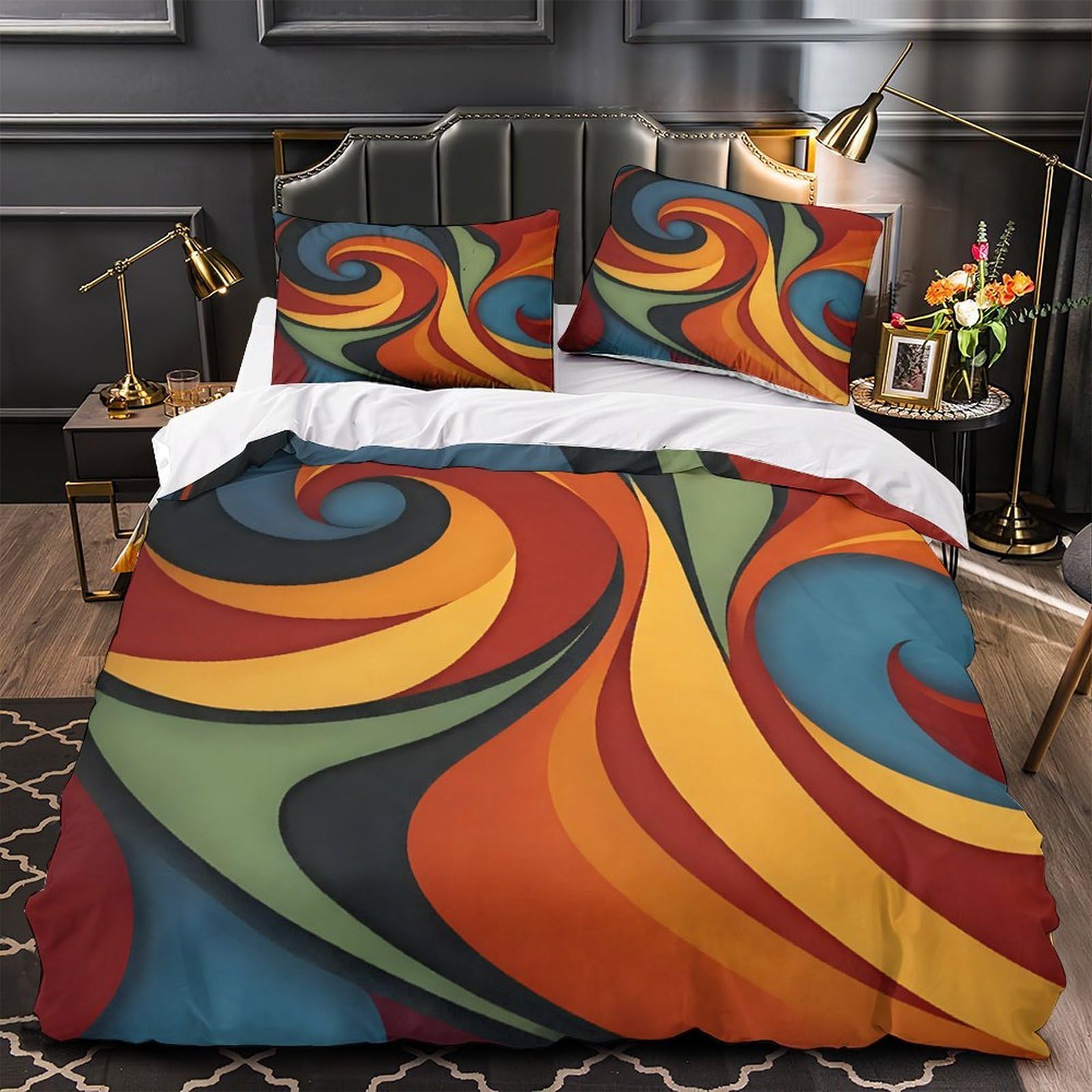 Housse de couette abstraite 3D pour chambre d'ado garçon moderne