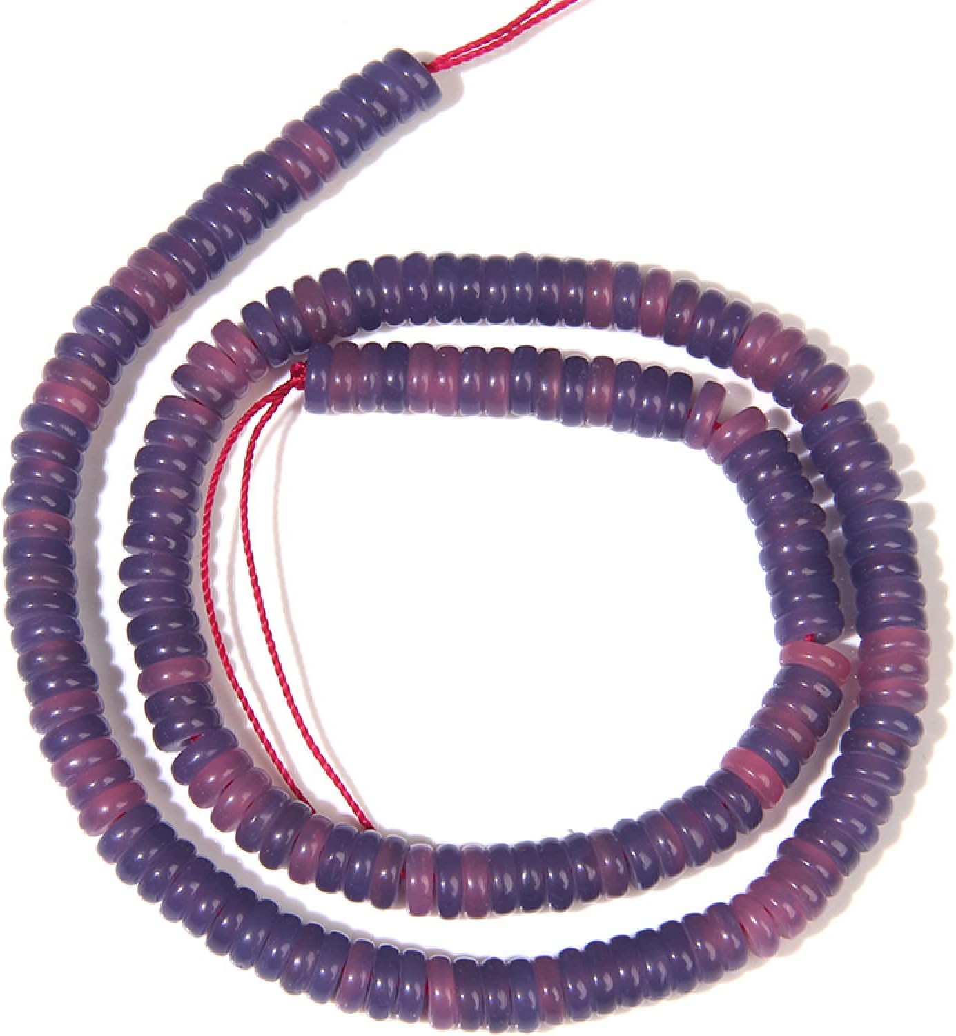 Natural Stone Bead Agat Jaspers Flat Spacer Beads 2x6mm Loose Spacer Beaded DIY for Jewelry Making Handmade Accessories,NO.3 Watermelon,2x6mm 80pcs
