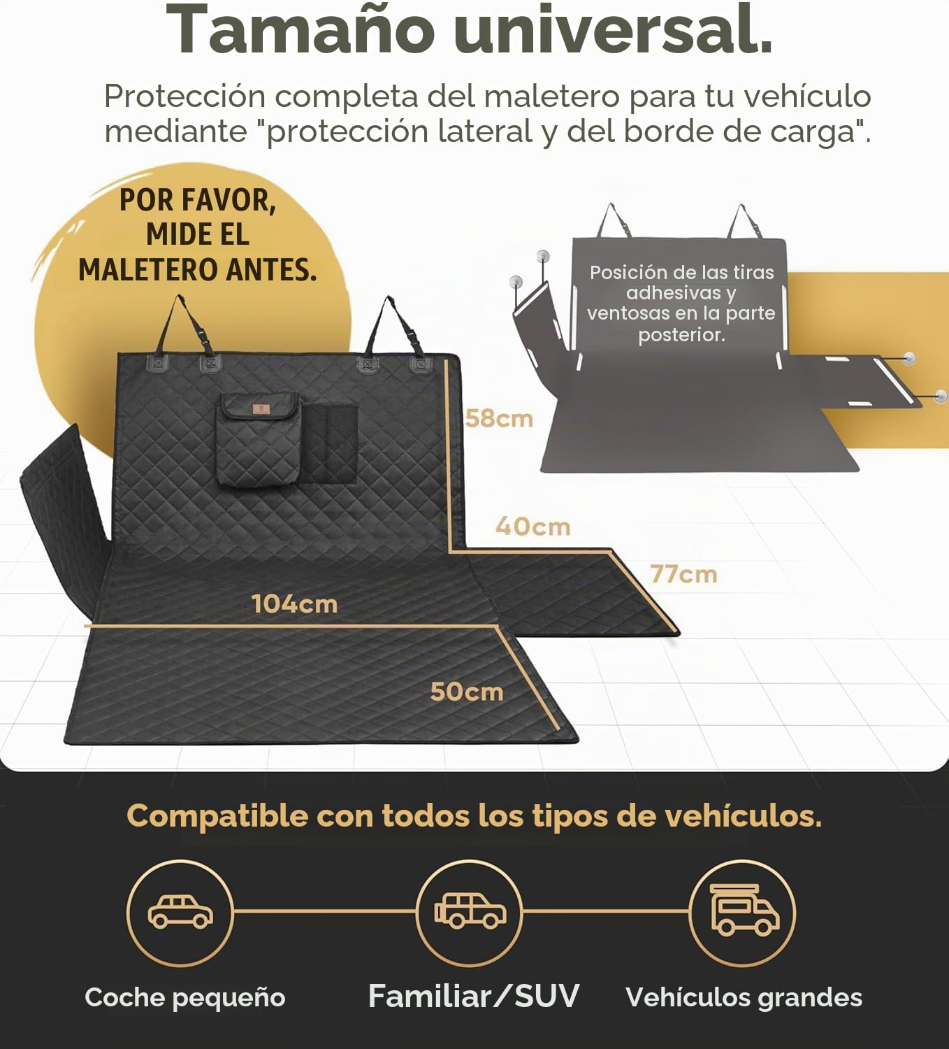 HELDENWERK Protector de Maletero para Perro Acolchado con protección Lateral y Borde de Carga, Manta para Perros, Maletero Impermeable y Resistente a los arañazos, Alfombrilla Universal para Maletero