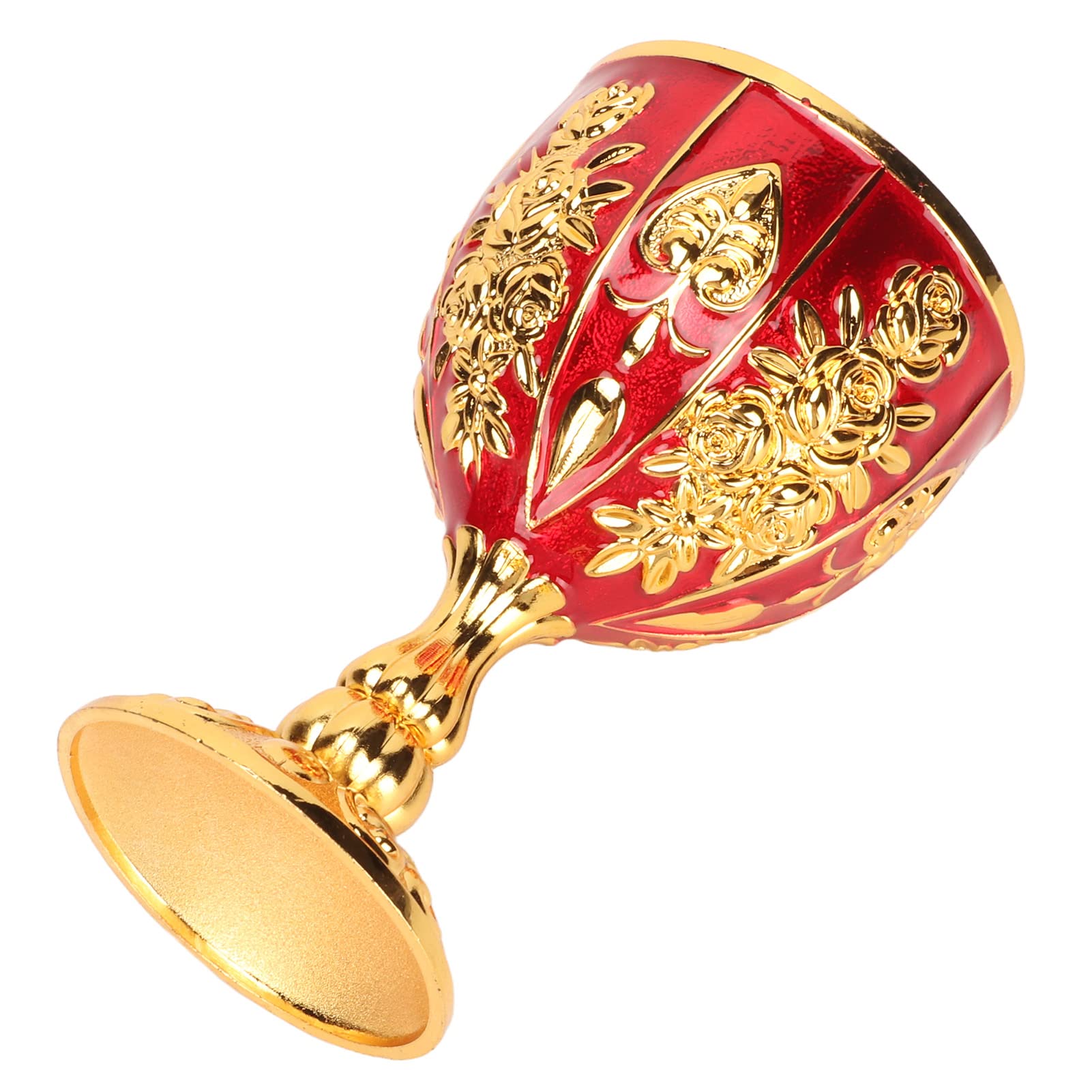 Estink Calice Dorato Vintage con Fiore in Rilievo, Bicchiere in Lega di Zinco 10 cm per Pub