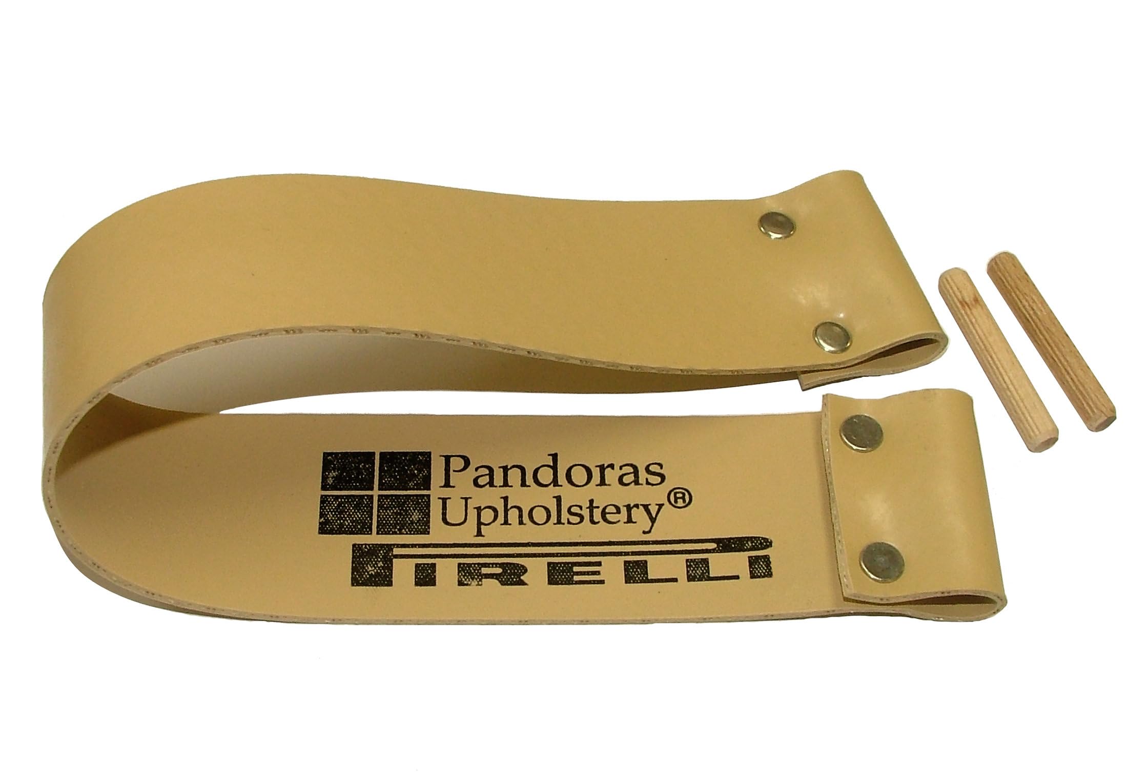 Pandoras Upholstery 2" Beige Replacement 23" Beige Dowel Style Rubber Pirelli Upholstery Webbing Strap Ercol - 2" Wide