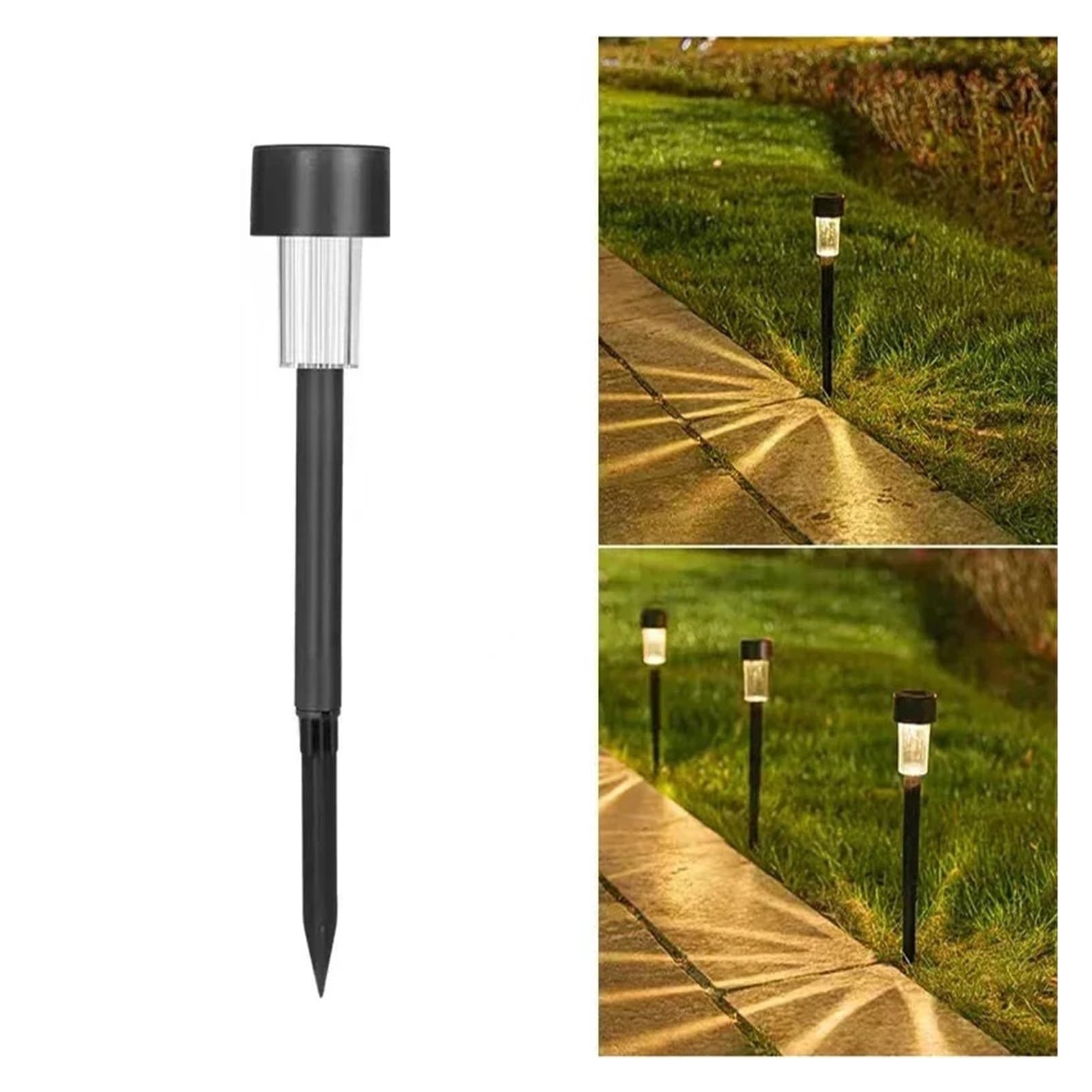 Luces Solares For Exteriores, De Jardín, Lámpara Alimentada Por Energía Solar, Linterna, Iluminación Paisaje Impermeable, Camino, Patio, Decoración Luminoso Y Elegante(Black Shell-Warm,20Pcs)