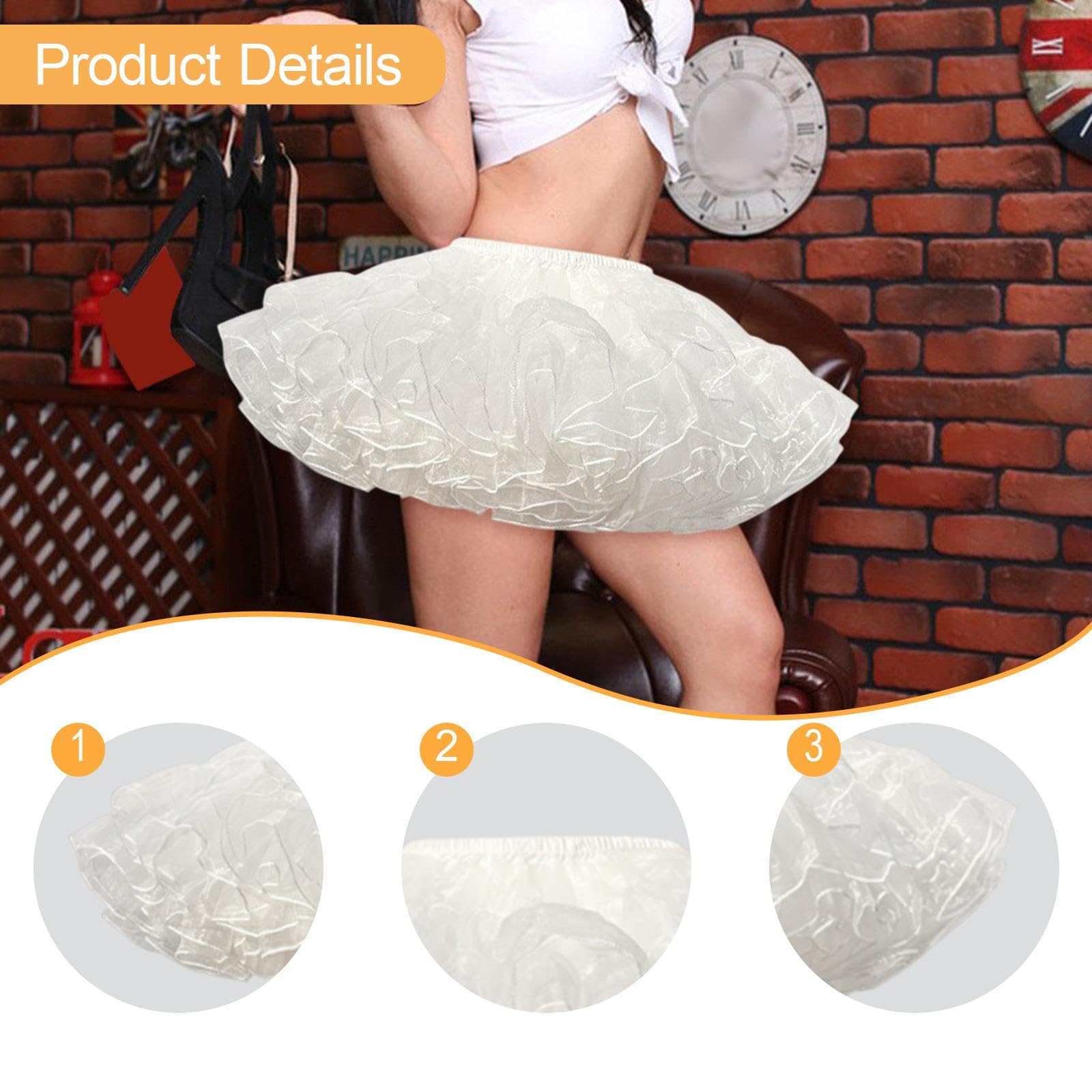 Jupe Tutu En Crinoline pour Femme, Cosplay, Robe de Mariée Courte Au-dessus Du Genou, Jupon Sans Cerceaux