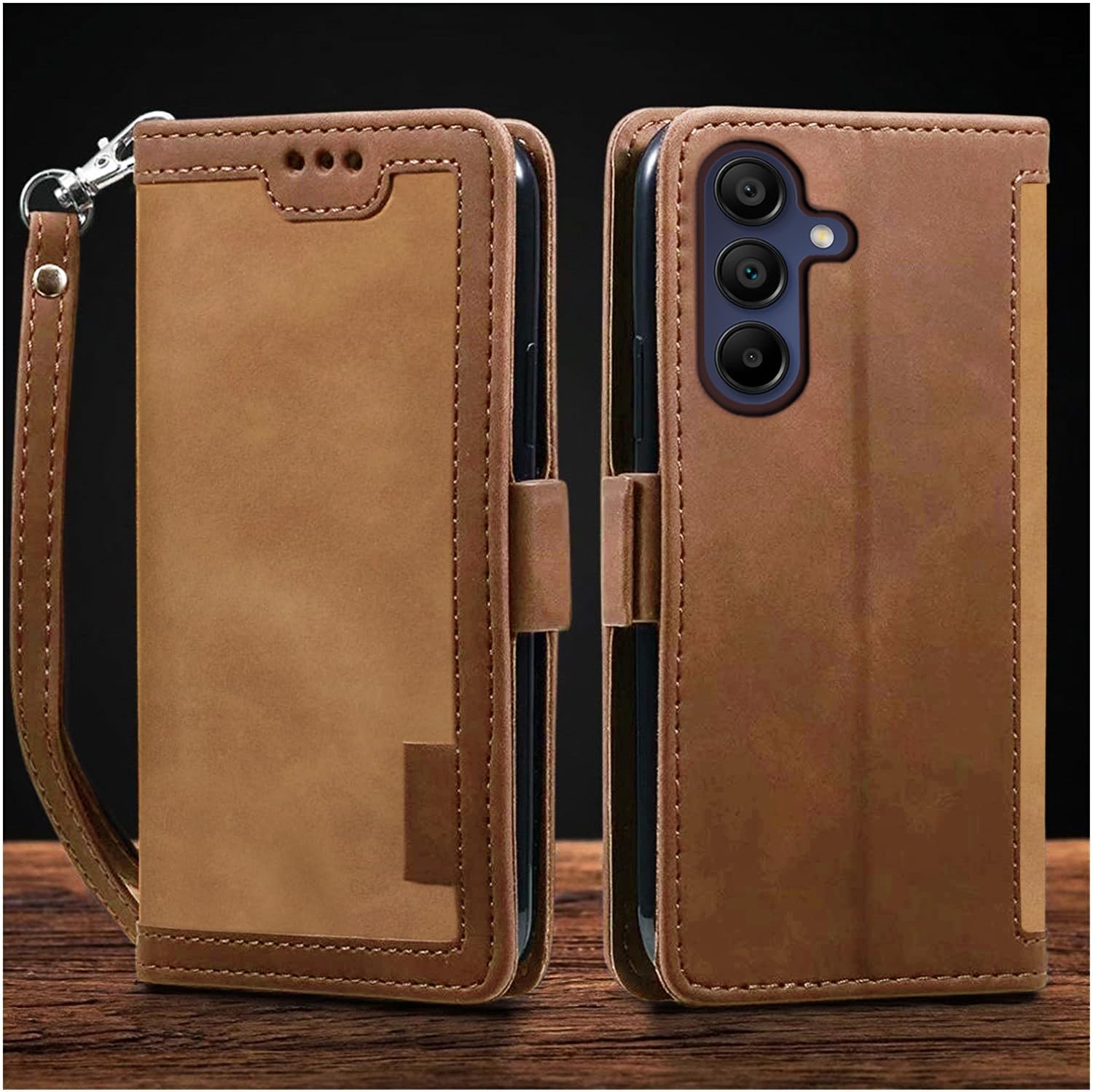 Excelsior Flip Cover for Samsung Galaxy A35 | Premium PU Leather | 360 Degree Protection (Coffee)