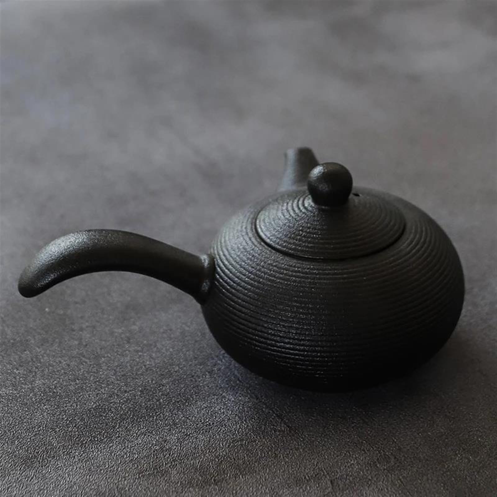 Teiera， Set da tè da viaggio， Teiera fatta a mano Set da tè pomeridiano Teiera cinese fatta a mano Teiere Kyusu in ceramica nera Set da tè da 165 ml