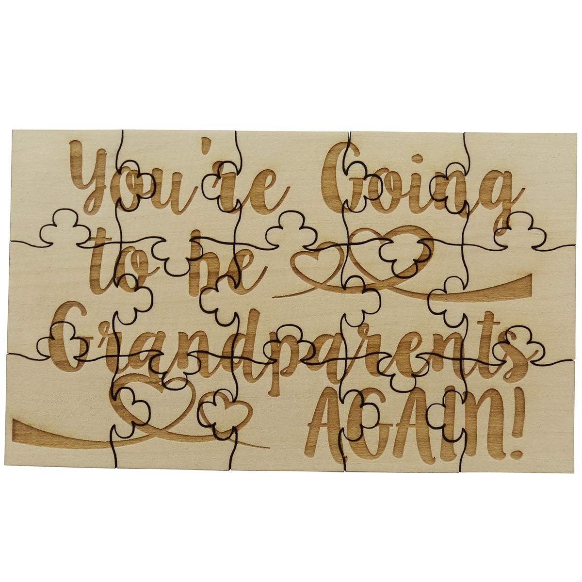 You're Going to Be Grandparents Again - 15 Piece Basswood Jigsaw Puzzle, Surprise Pregnancy Announcement