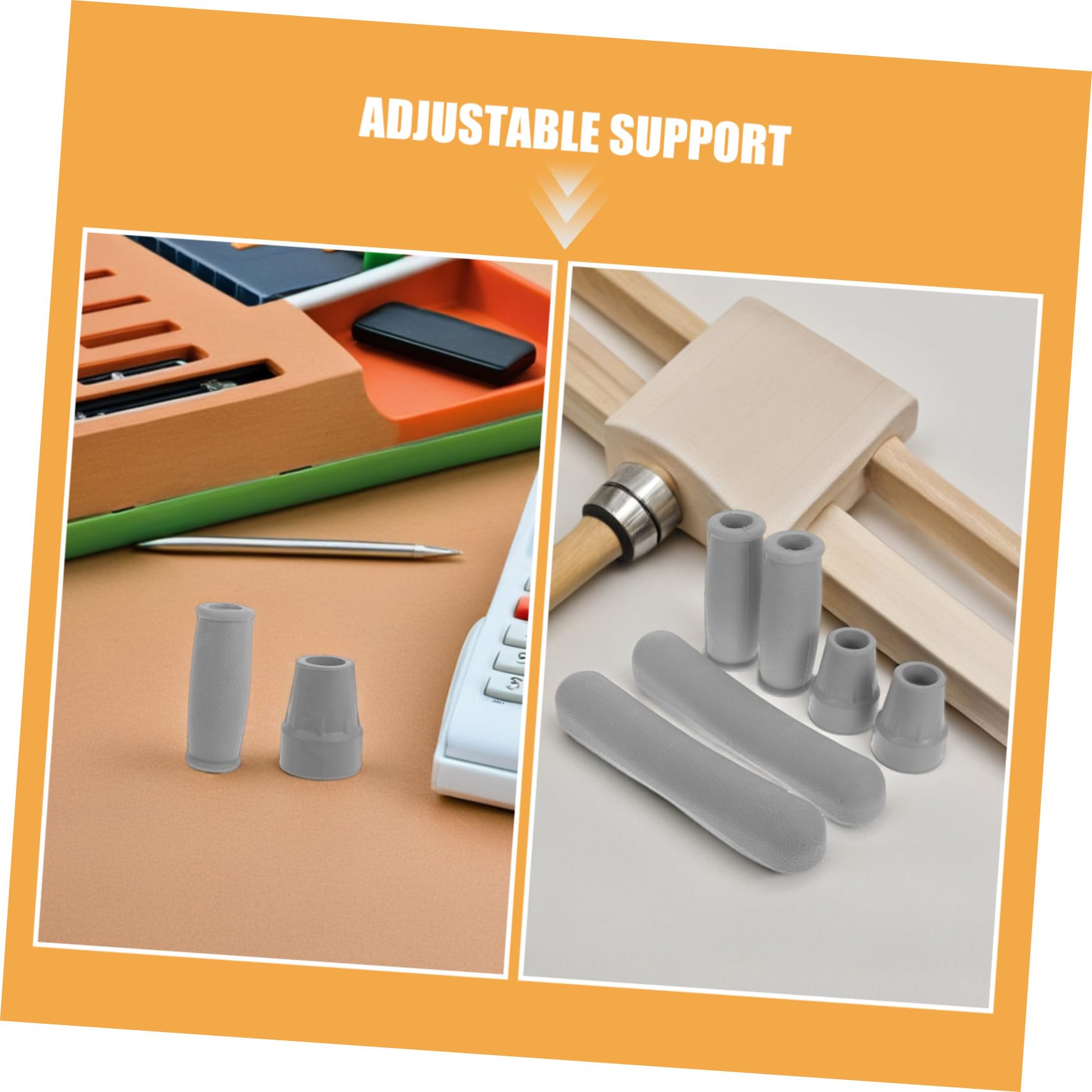 4 Juegos Kit Accesorios para Muletas Axilares con Cojines de Ergonómicos Fundas Antideslizantes para Agarres y Puntas de Caucho para Soporte Ajustable y Reemplazo Completo