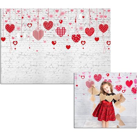 CYLYH 10x8ft Vintage Rustic Wood Backdrop Vinyl Red Love Heart Valentine's Day Backdrops For Photography Mother's Party Bridal Shower Kid Birthday Party Decor Banner D807