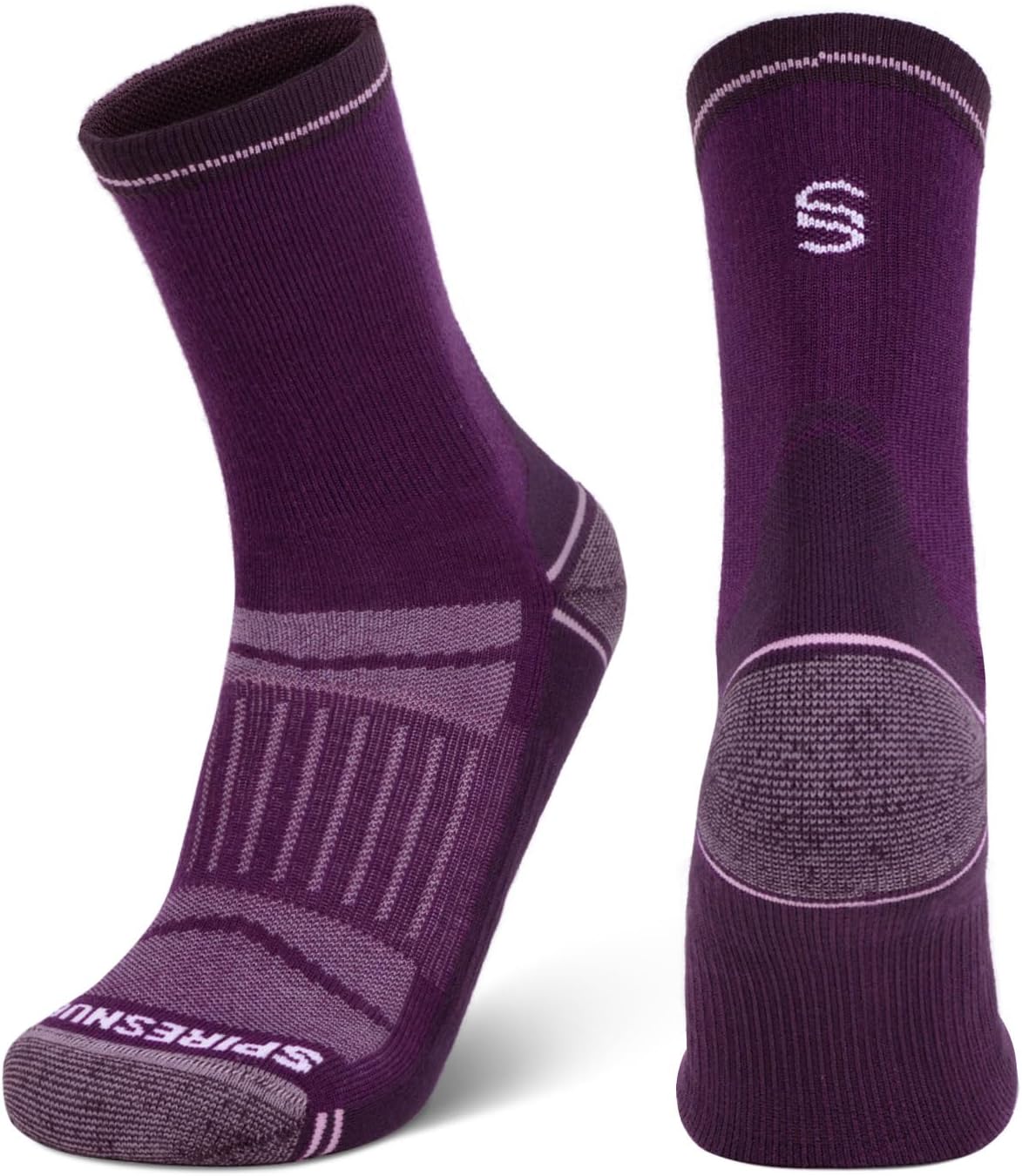 Ultralight Merino Wool Hiking Socks, Thin Breathable Crew Running Socks for Men Women, Moisture Wicking Athletic