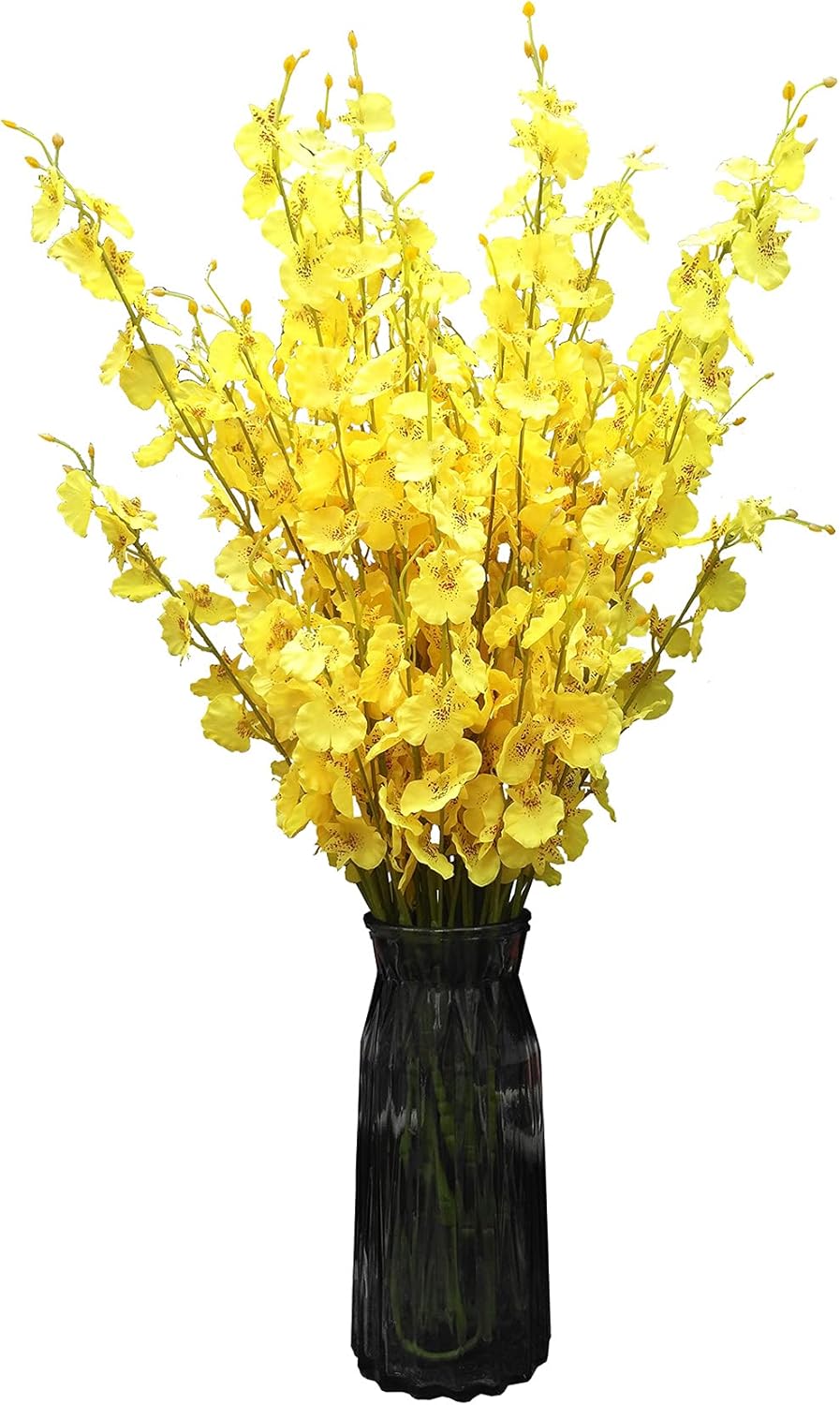Yellow Artificial Flowers Orchids Silk Fake Flowers in Bulk, 12 Pcs (Each 38.5”), for Wedding Festive Party Home Office Decoration, No Include Vase - Image 5