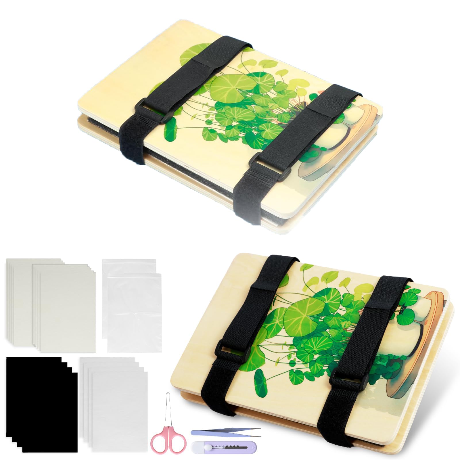 NALACAL Wood Flower Leaf Plant Press Kit, Complete Flower Preservation Kit, Press DIY Leaf Pressing Kit, Flower Pressing Kit for Flower Plant Preservation Crafts, Great Gift for Creative Plant Lovers