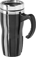 Vista 26 de Oggi Multigrip Stainless Steel Thermal Travel Mug - 16oz, with slide open lid for hot and cold beverages.