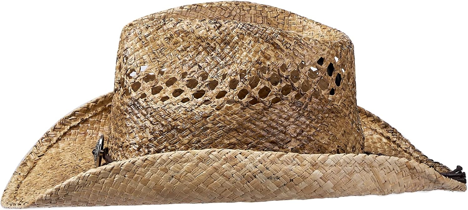 MIX BROWN Straw Cowboy Hats Cowgirl Hat Western Cowboy Hat Rancher Hat for Men Women, Exquisite Decoration Band