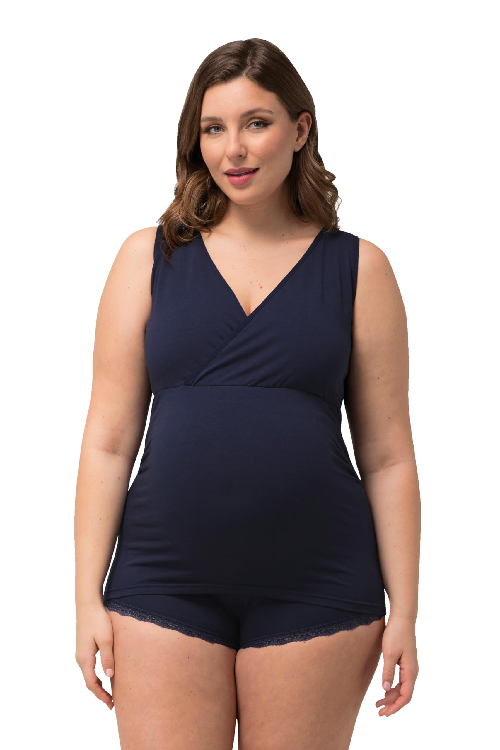 Ulla Popken Damen große Größen Übergrößen Plus Size Unterhemd mit Stillfunktion 825335
