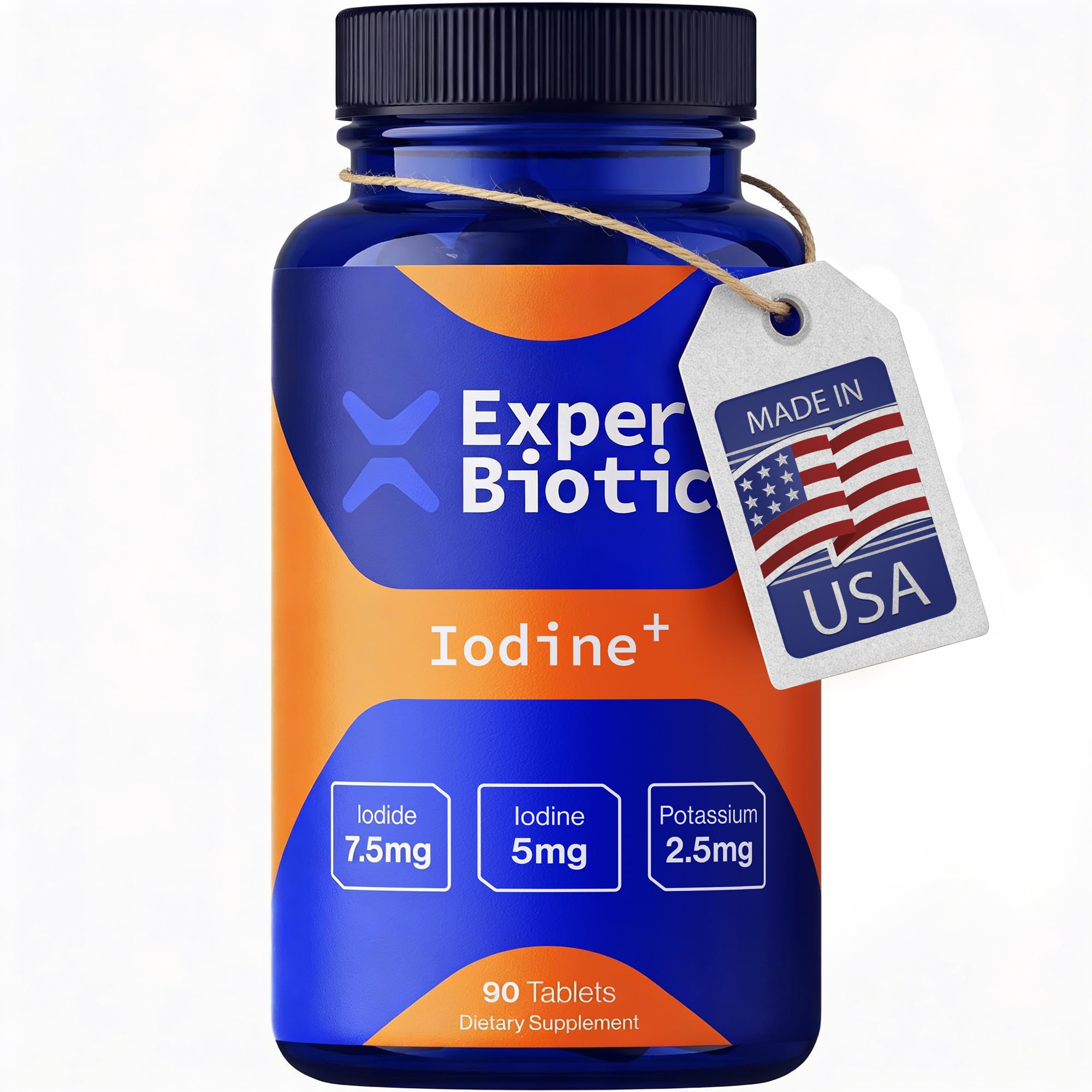 Expert Biotics Suplemento de Iodo com Iodeto de Potássio USP e Iodo Livre USP 12,5 mg, 90 comprimidos