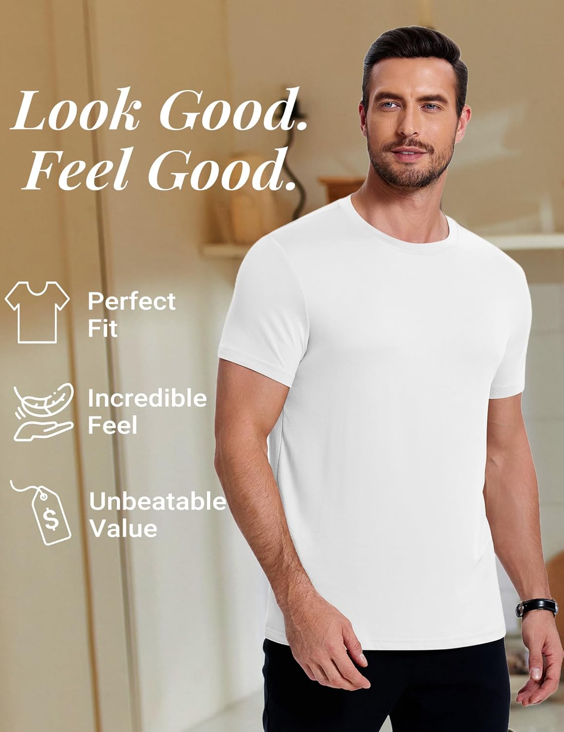 COOFANDY Men's Short Sleeve T-Shirts Crew Neck Casual Summer T Shirts 1-3 Pack Basic Tee Shirt - Image 4