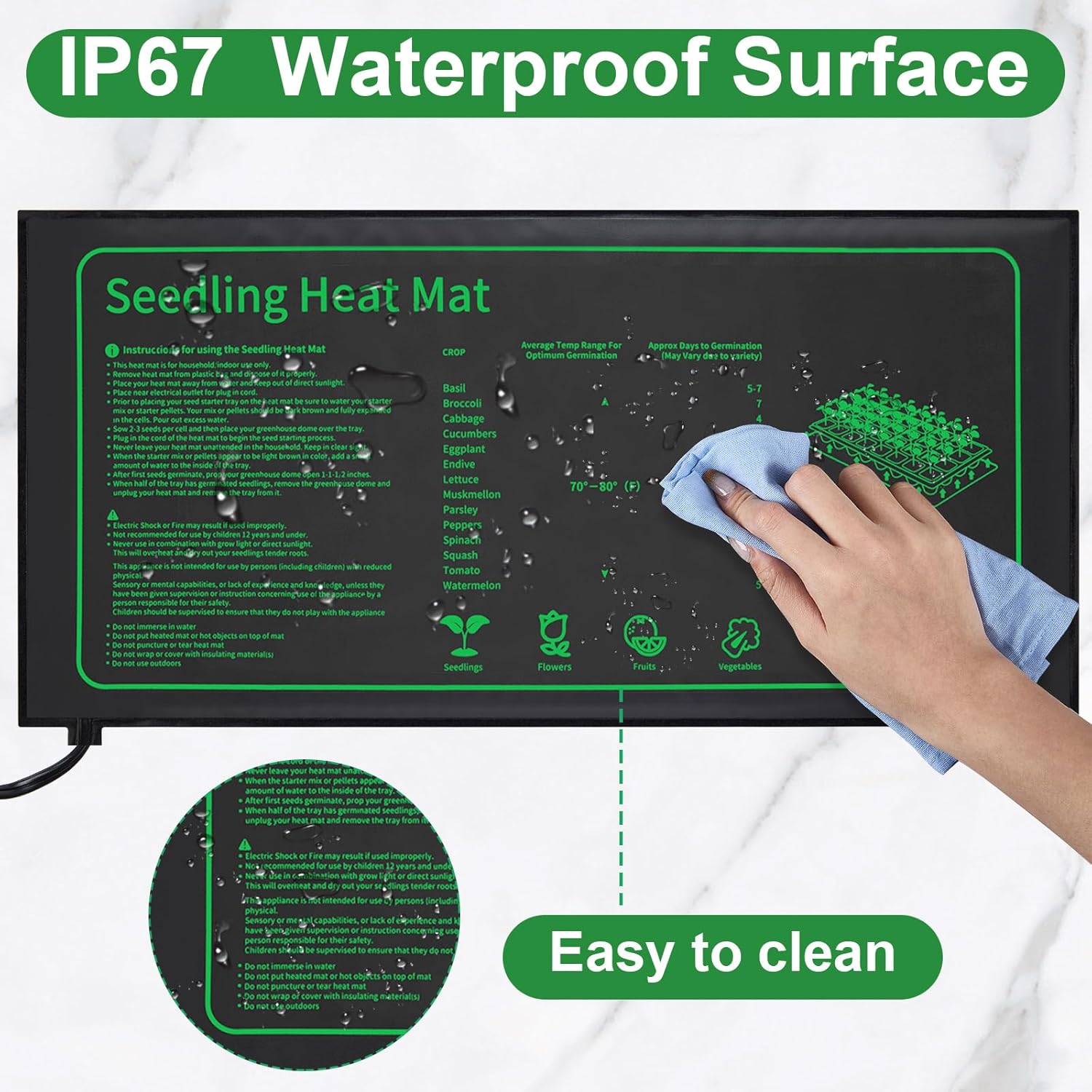 Ganeen Seedling Heat Mat 8 Pack – 10x20.75 Inch Waterproof Durable Warm Hydroponic Heating Pad Bulk for Seed Starting, Indoor Gardening & Greenhouse Seed Germination