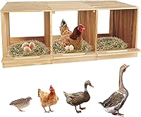 Luxurytex 3-Compartment Wooden Chicken Nesting Boxes - Wall Mount Nest Box for Hens, Ducks, Easy Assembly & Egg Protection