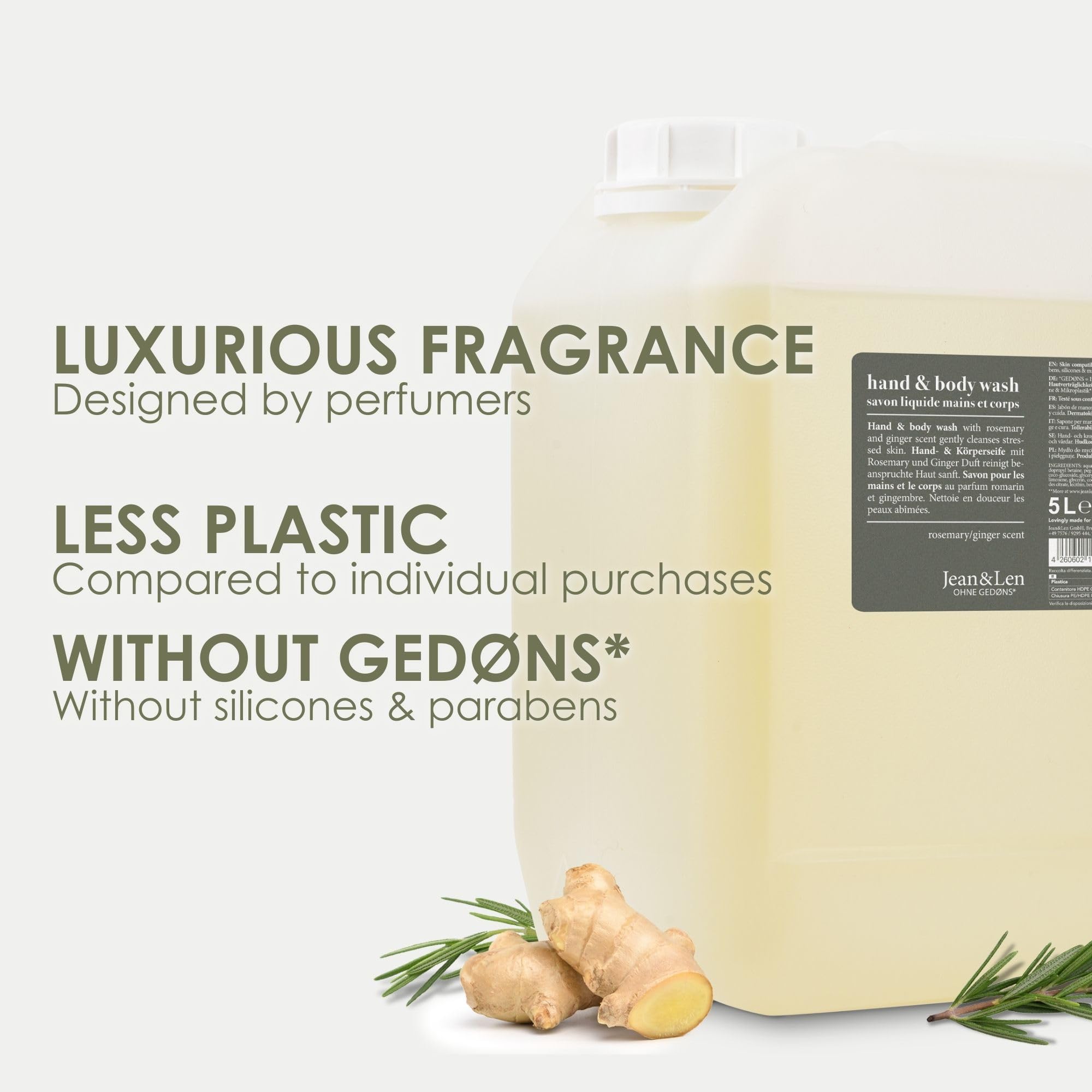 Jean & Len Rosemary & Ginger Mydło w Płynie, 5 L