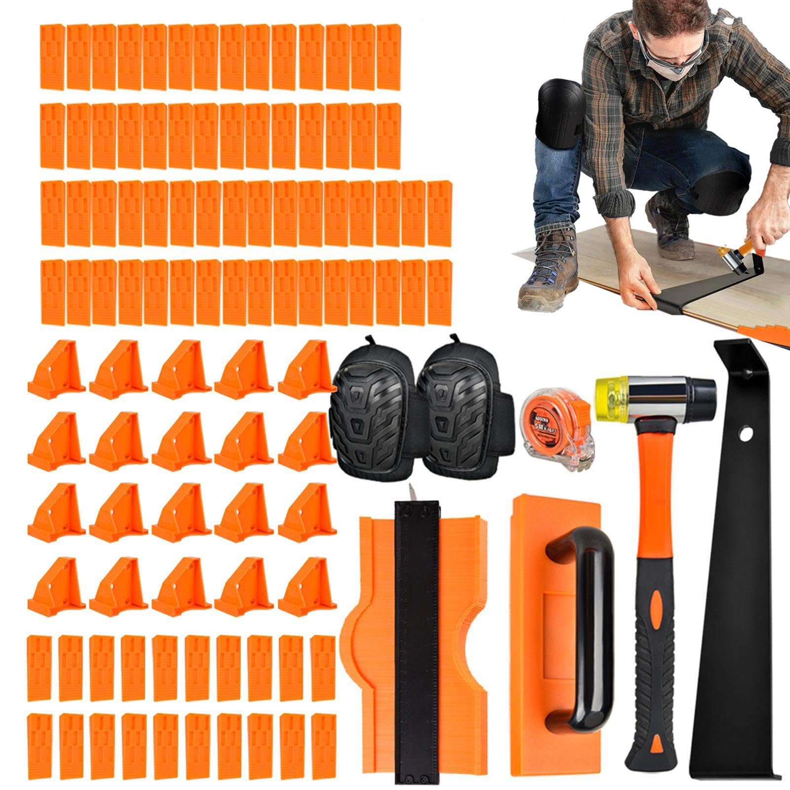 Kit Per La Del Pavimento Set Di Battitura E Mazza | Attrezzi Per Pavimenti Laminati Per Sottopavimento Parquet Casa Laboratorio Battiscopa Tavole Progetto Preparazione