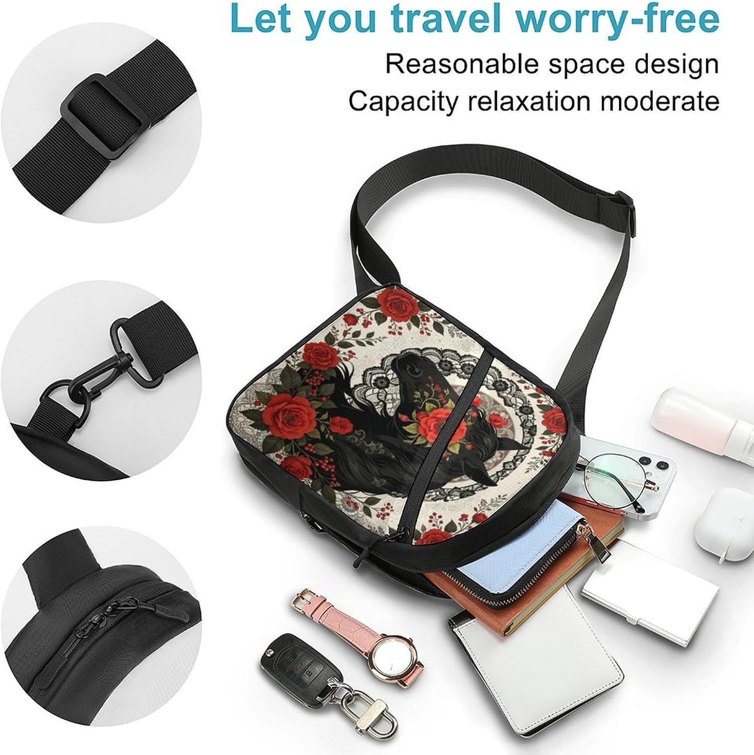 Black Horse Chest Bag Waist Pack Crossbody Bags image 4
