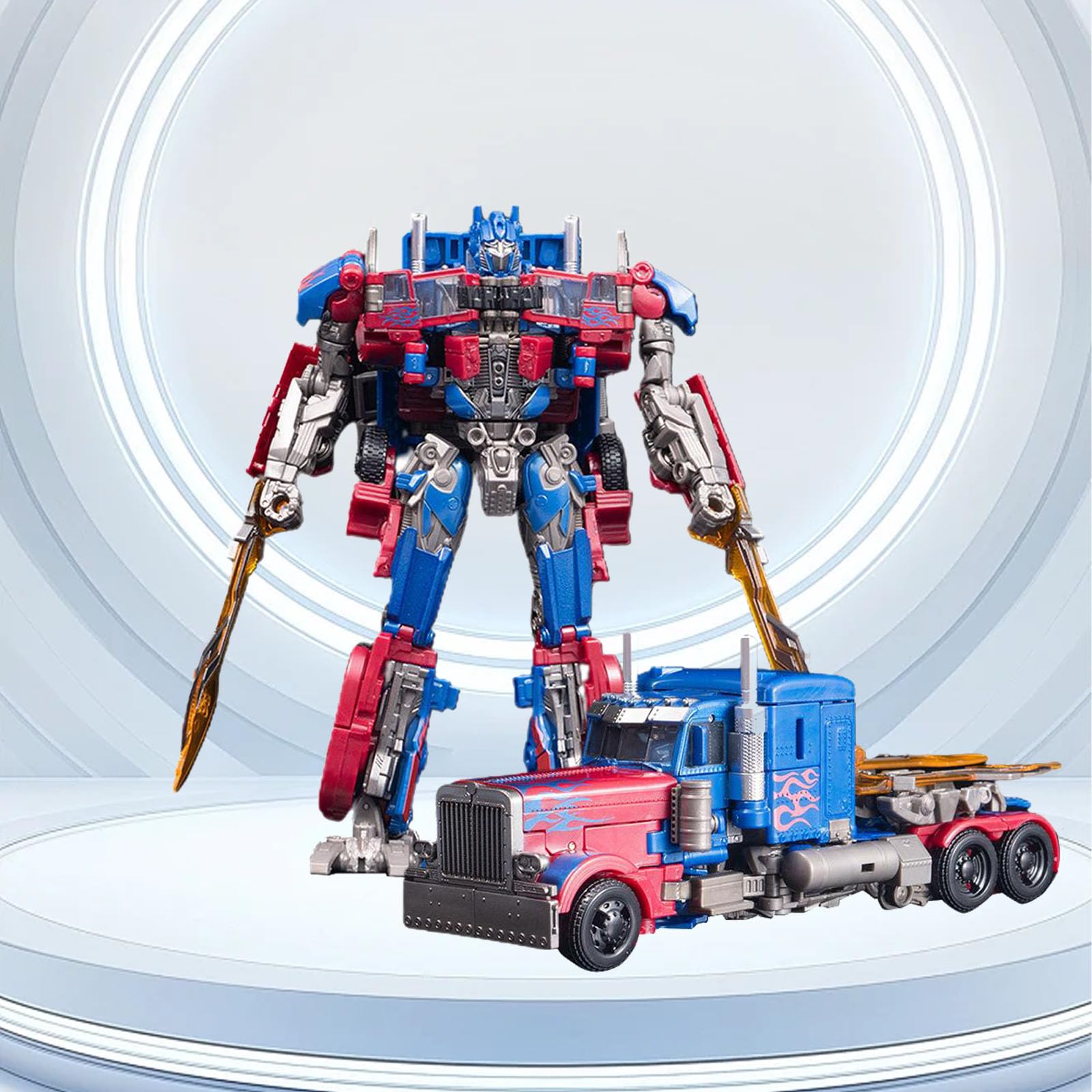 Transform Car Robot Toys - Optimus Prime and Metal Action Figures, Transformable Alloy Robot Toy for Kids' Birthday Party Gifts (K)