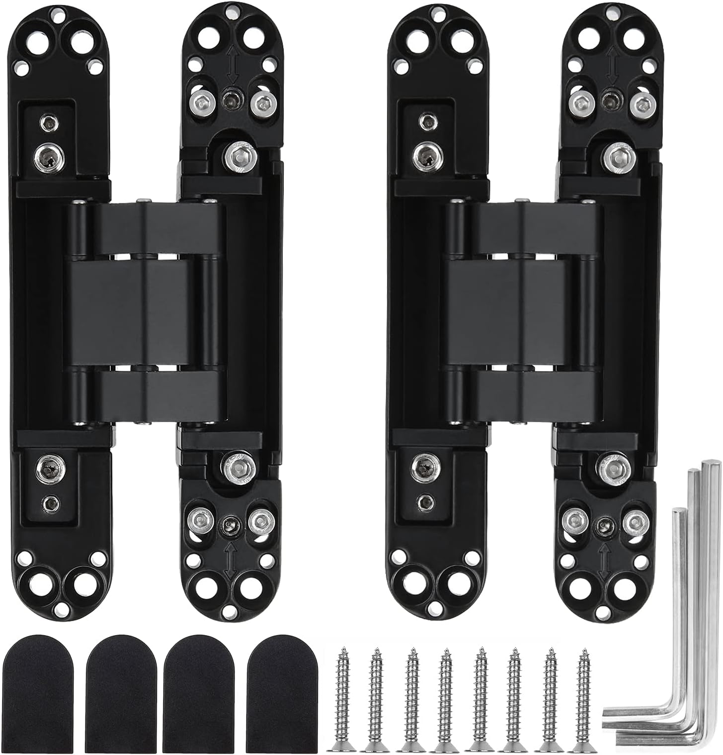 MARNER 2 Set 6 Inch Hidden Door Hinges Zinc Alloy Heavy Duty Invisible Hinge 180 Degree Swing
