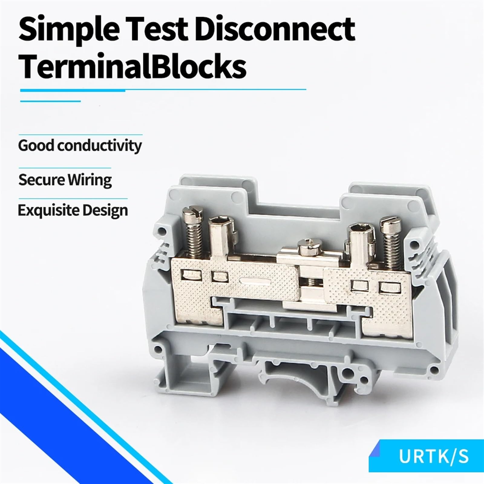 URTK/S 10 Uds bloque de terminales de desconexión de prueba conector de bloque de terminales de carril Din conexión de tornillo Conductor de conexión de tornillo