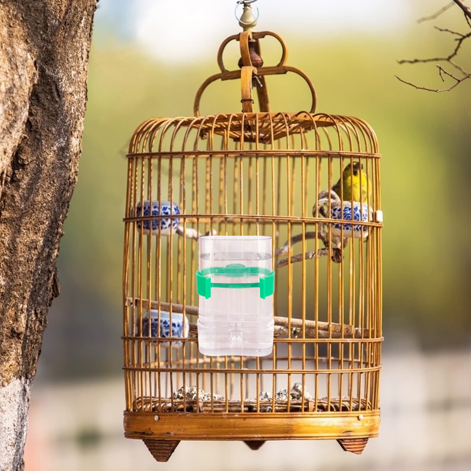 2 Pcs Mangeoires et Abreuvoir Automatique pour Oiseaux - Distributeur d'Eau Transparent pour Perruche, Perroquet, Pigeon - Bouteille en Cage