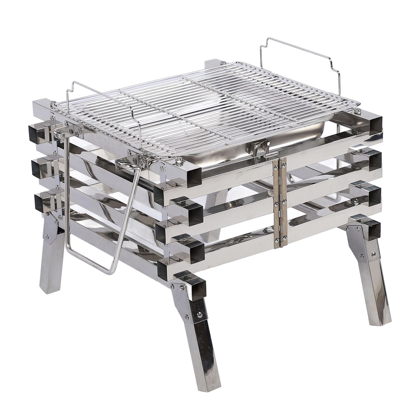 Fdit Barbecue da Campeggio, Griglia Pieghevole a Carbone 33,5 X 41,4 X