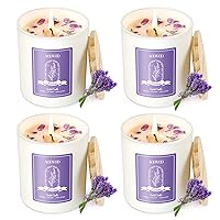 Vista 12 de AOOVOO Velas perfumadas de rosa para mujer, velas de soja de 20 onzas con 3 mechas para el hogar, vela de aromaterapia con cristales