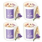 AOOVOO Lavender Candles Set for Women - 4 Pack Candles for Home Scented, Aromatherapy Candle with Crystals Inside, 28 oz 200 Hour Long Lasting, Birthday Gifts Mothers Day Candle for Women Mom