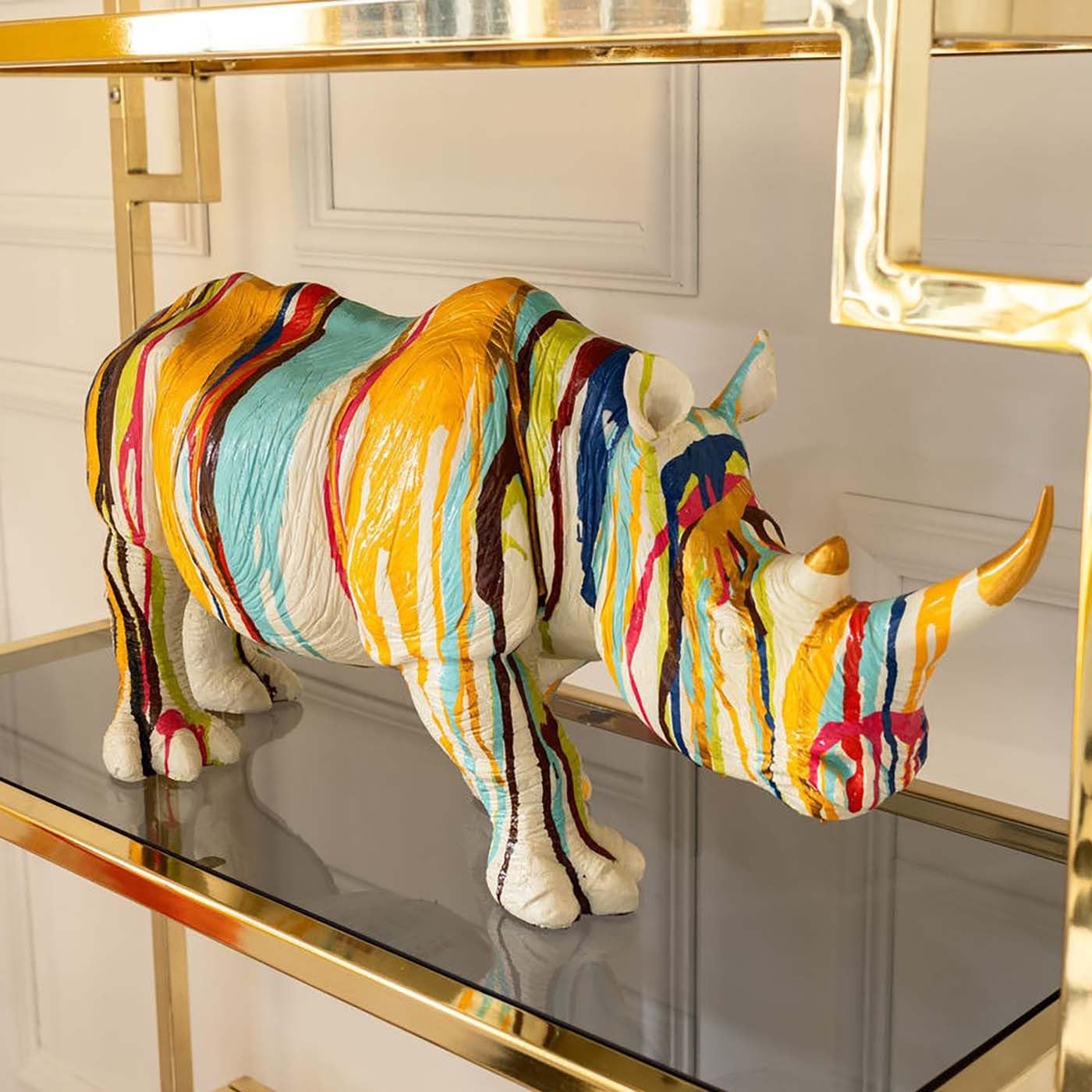Kare Design Deco Figurine Rhino Colore, Multicoloured, Animal Kare Design Deco Figurine Rhino Colore, Multicoloured, Animal