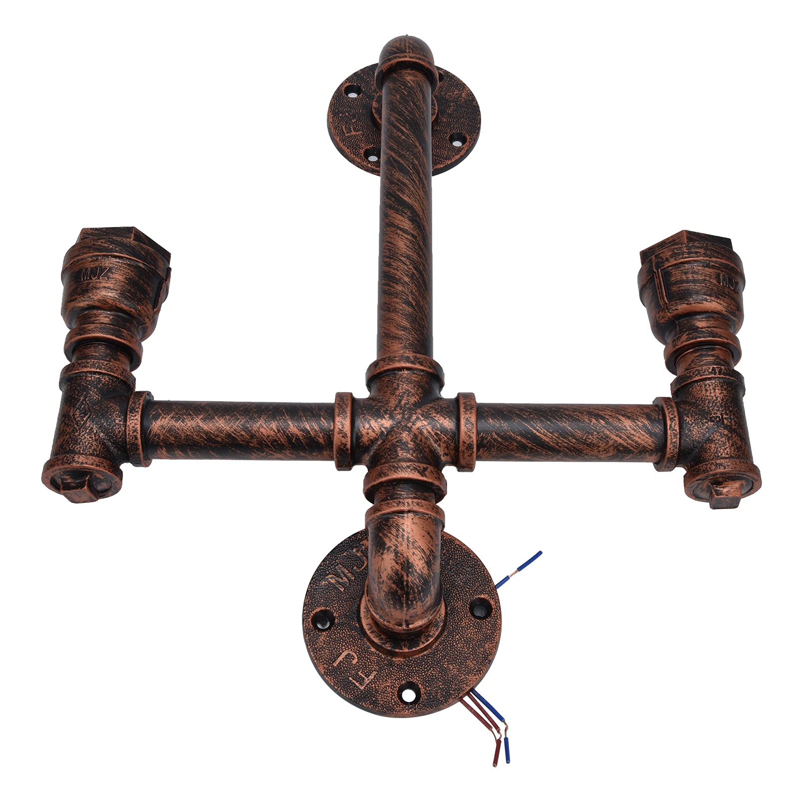 YWBL-WH Lampada da Parete Steampunk a Doppia Testa, Applique in Tubo di