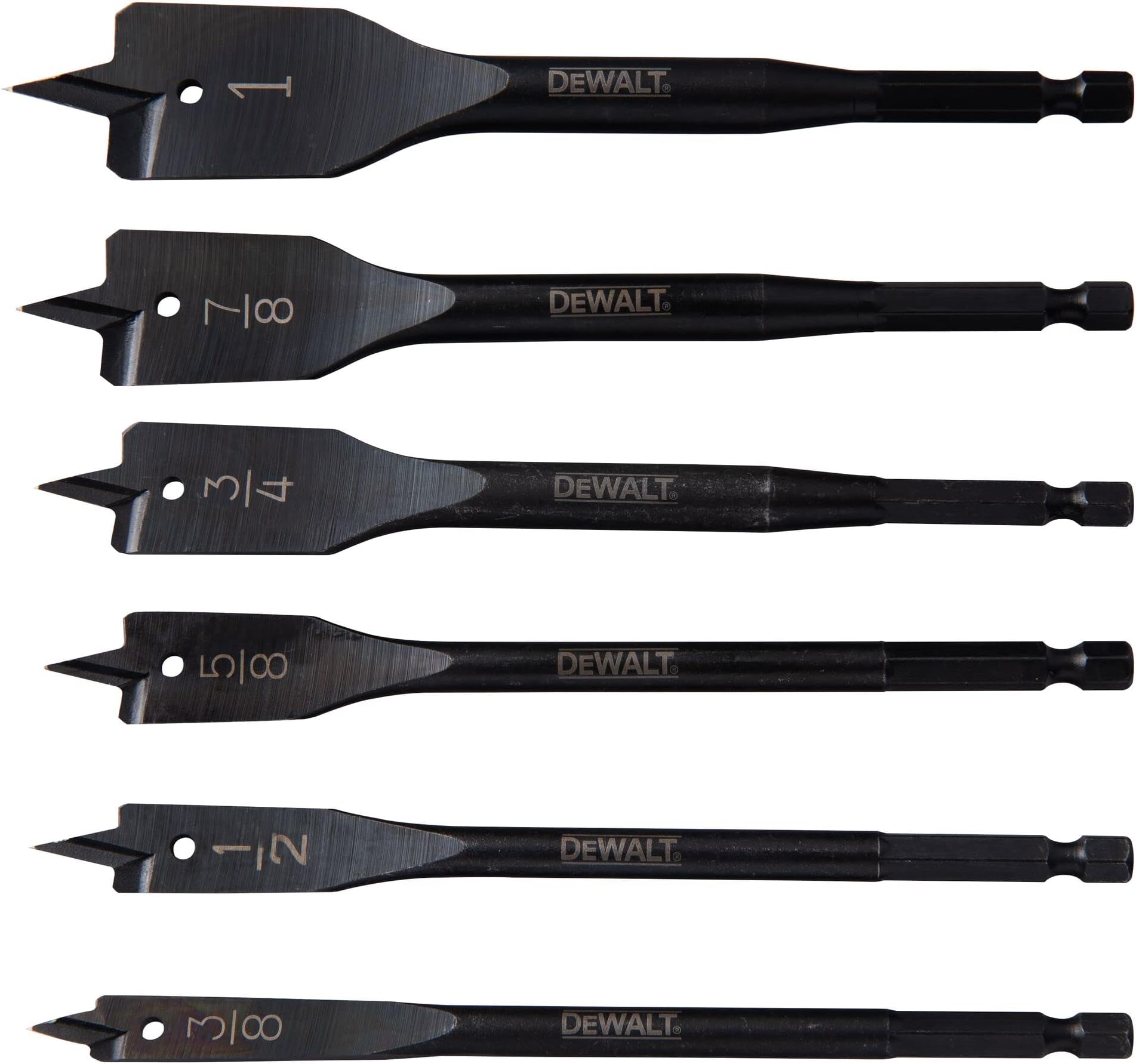 DEWALT Drill Bit, Spade, 6-Piece (DW1587)