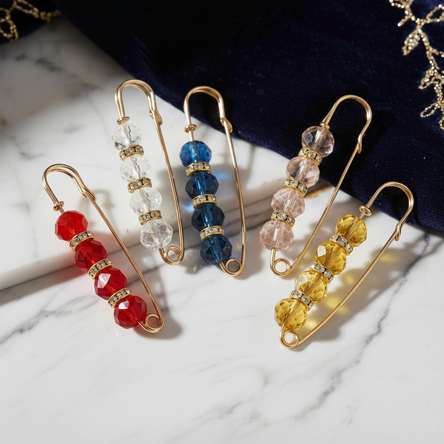 10PCS Brooches Pins CTCTBSJO weater Shawl Clips Shawl Collar Shirt Pins Vintage Shirt Clips Collar Safety Pin for Women Girls Clothing Dresses- 5.8CM/2.28Inch