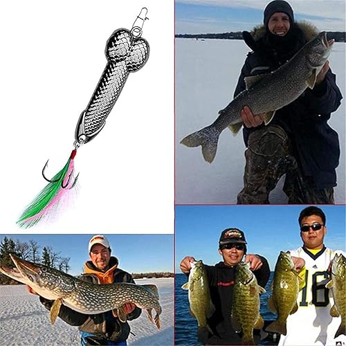 Miniatura 7 de 5 señuelos de metal duro para pez, cuchara, cebo de plumas, anzuelo de pesca, regalo de broma práctico para amantes de la pesca, artículo divertido