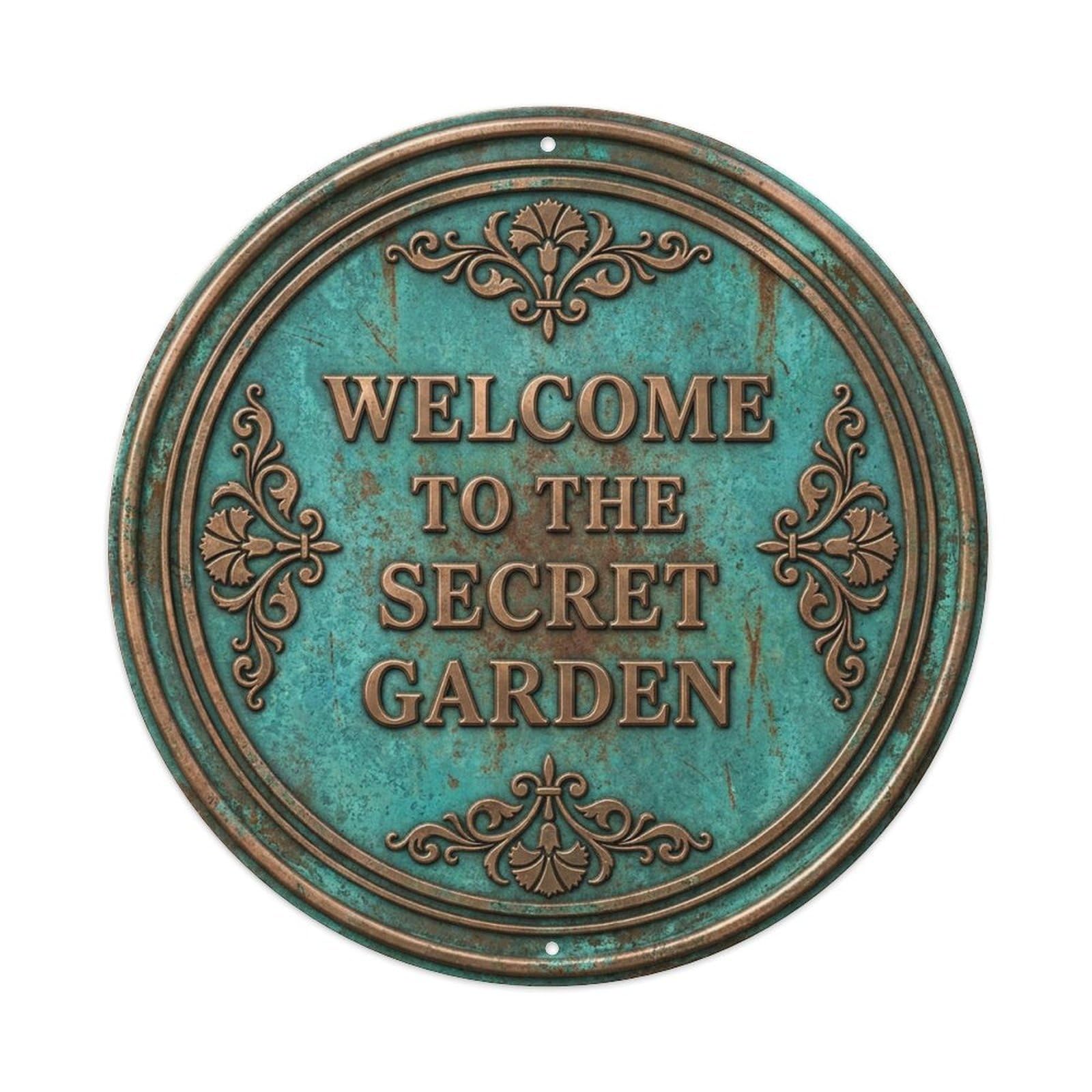 Vintage Welcome Secret Garden Heritage Metal Tin Sign