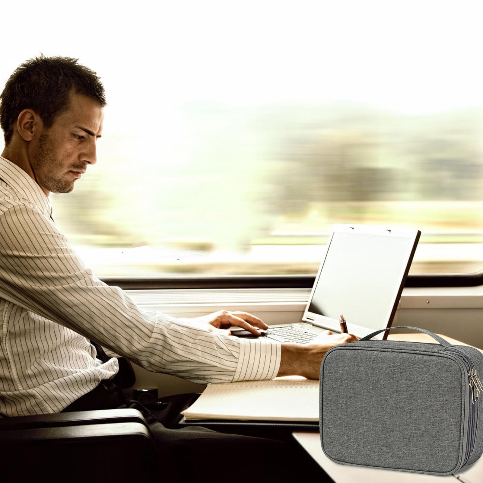 Bolsa organizadora de cables de 3 capas, bolsa organizadora de cables para viajes, bolsa de almacenamiento de cables esenciales para cámara, ratón, discos duros, tapones para los oídos,