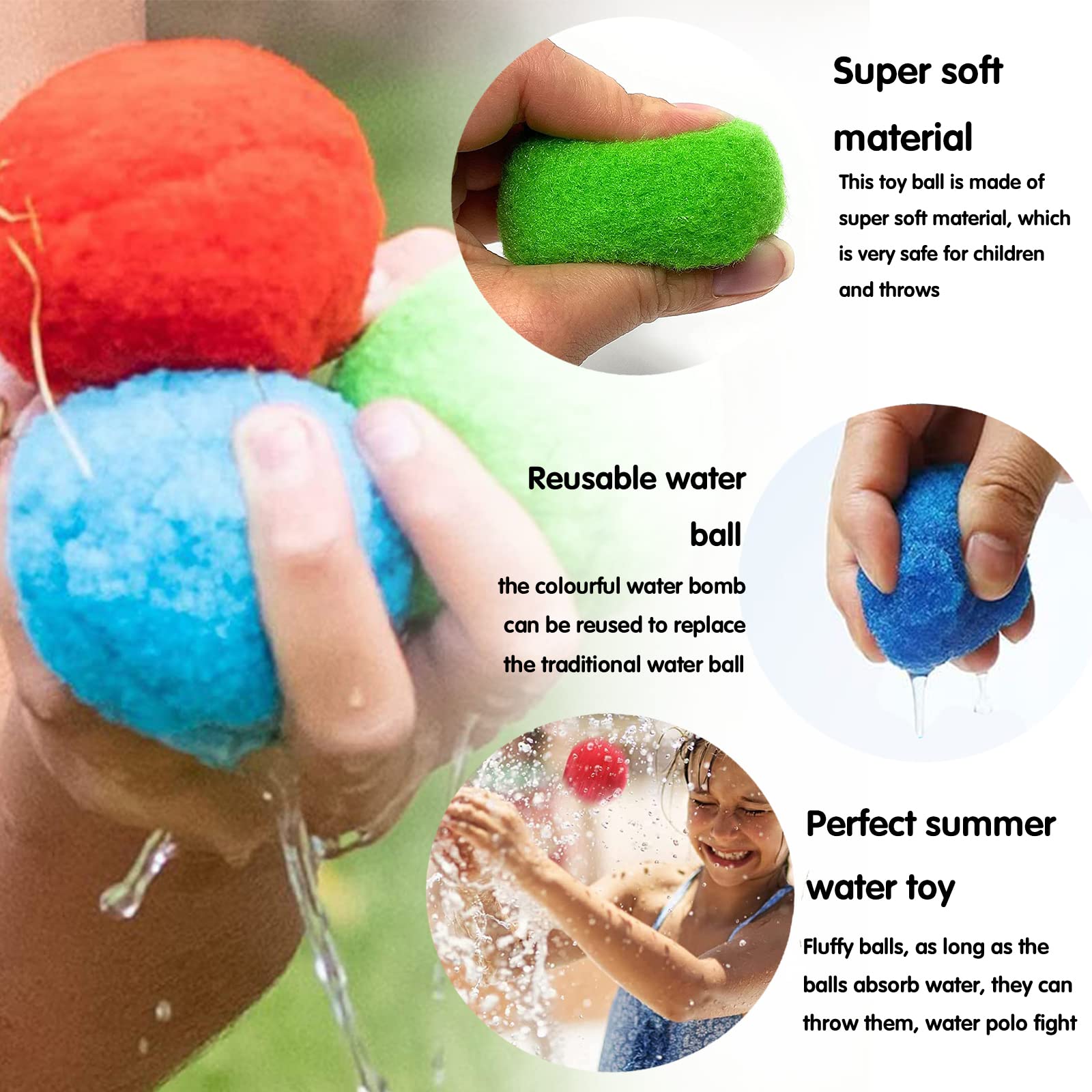 50 pcs Bolas De Bombas de Agua, 30/40/50 Globos de Agua Reutilizables, Bombas de Agua Reutilizables, Bolas de Salpicaduras, Coloridos Bombas de Agua para Piscina y Playa, juegos de batalla de agua