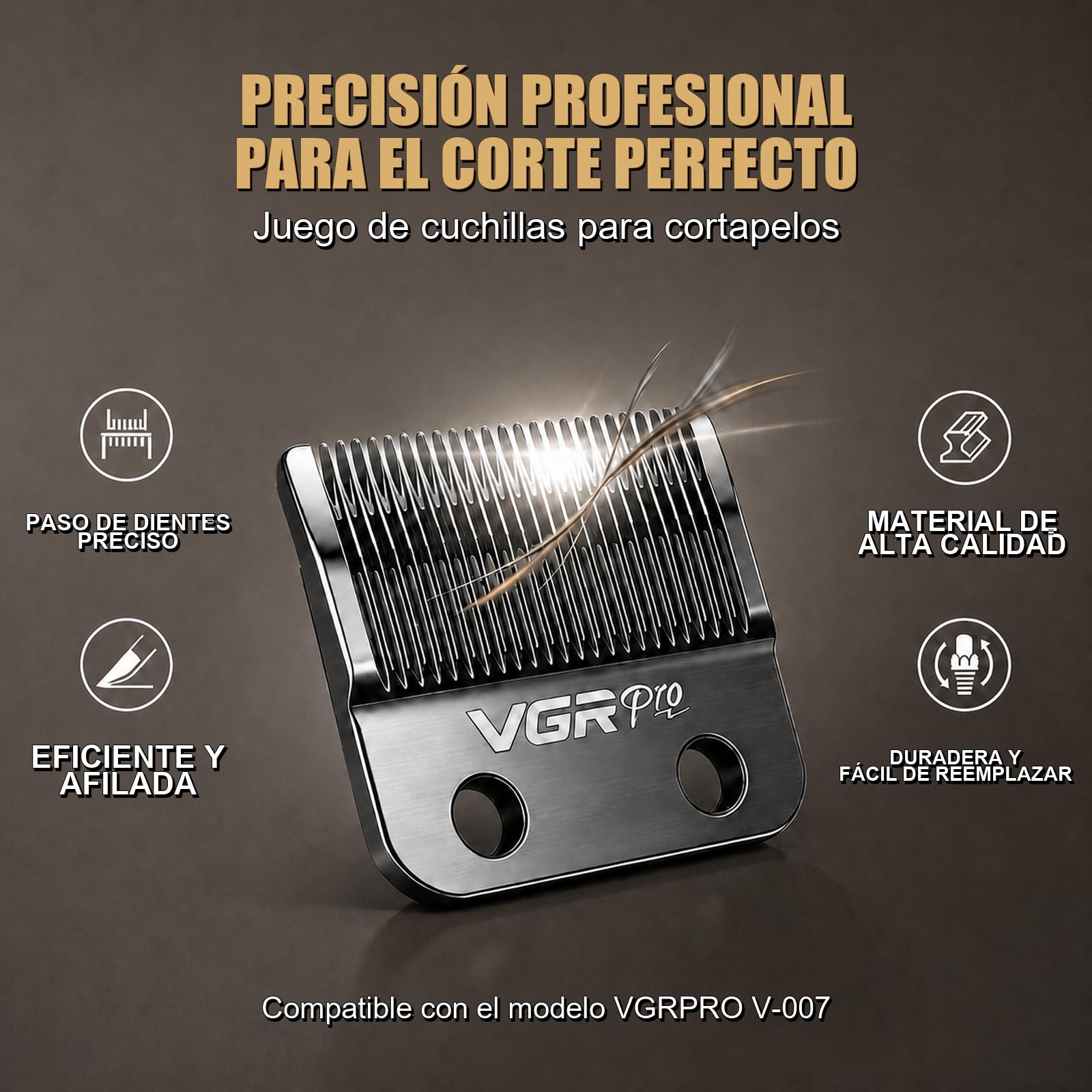 VGRPRO Professioneller Haarschneider und Trimmer für Herren im Bundle mit Ersatzklingenset, 7000 U/min Barber Grooming Kit für Haarschnitte, Barttrimmen, Zuhause und Salon