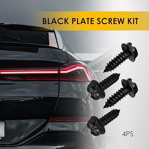 Miniatura 2 de Juego de 8 tornillos para matrícula, de acero inoxidable a prueba de clima, montaje autorroscante, para placas delanteras y traseras y cubiertas de