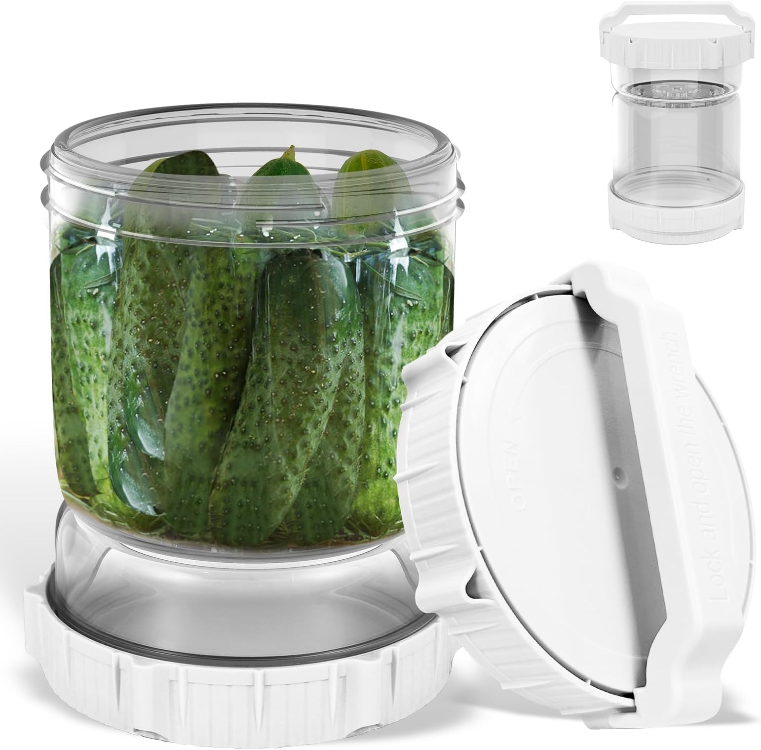 Amazon.com: ForTidy Glass Pickle Jar with Strainer for Pickle Lover ...