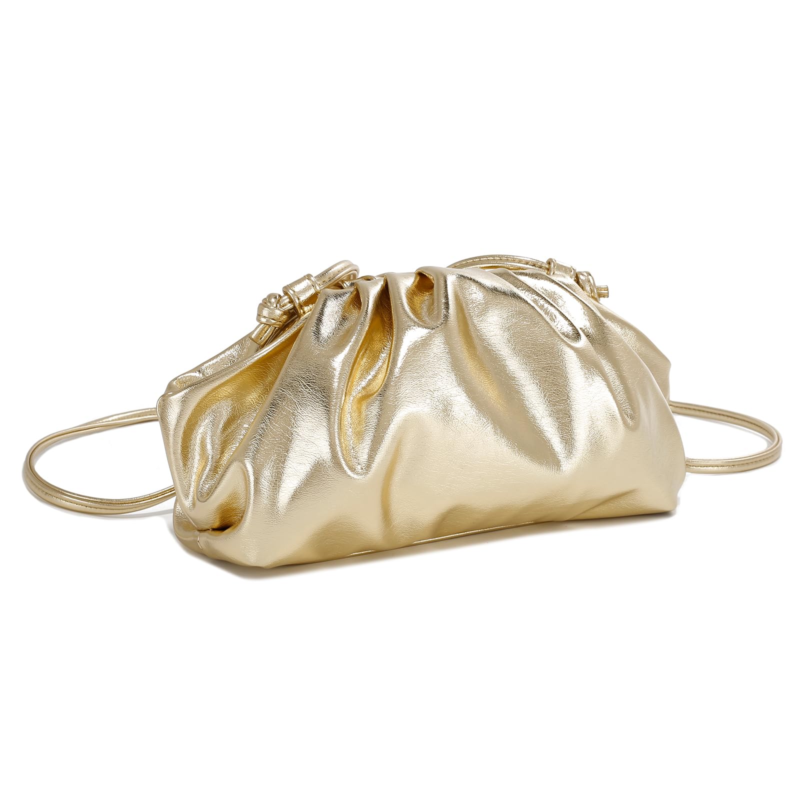 E Formal Clutch Purse for Women Soft Vegan Leather Pleated Dressy Evening Clutch for Weddings, Proms, Cocktail Party