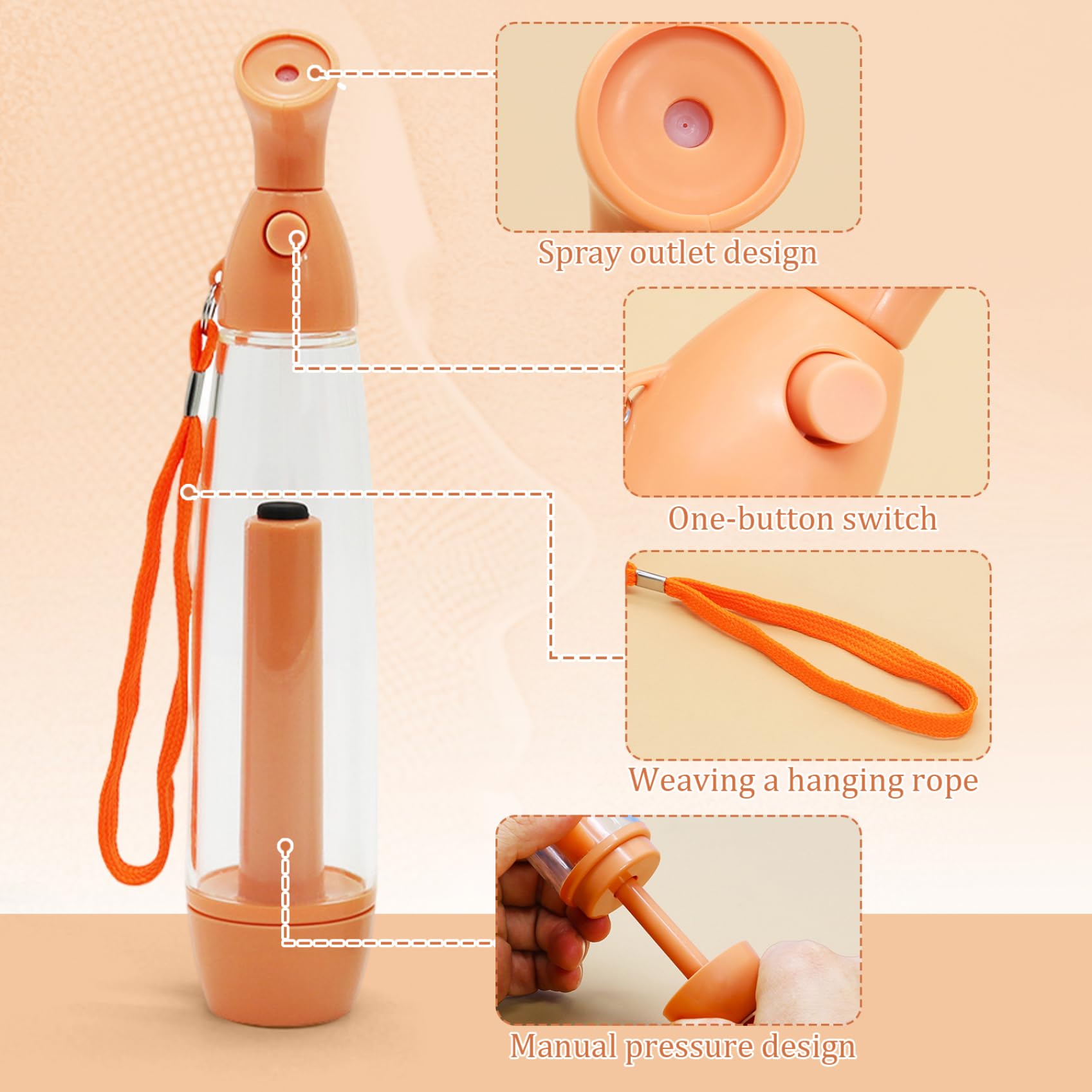 2 botellas pulverizadoras de agua manuales recargables, pulverizadores de plástico portátiles para refrescar la cara y el cuerpo, pequeña botella pulverizadora de viaje