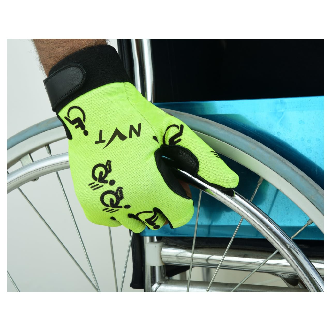 NVT Guantes para silla de ruedas 2023, entrenamiento para hombre, palma de piel auténtica, acolchados, transpirables, sin dedos, con agarre antideslizante, guantes de ciclismo ligeros.