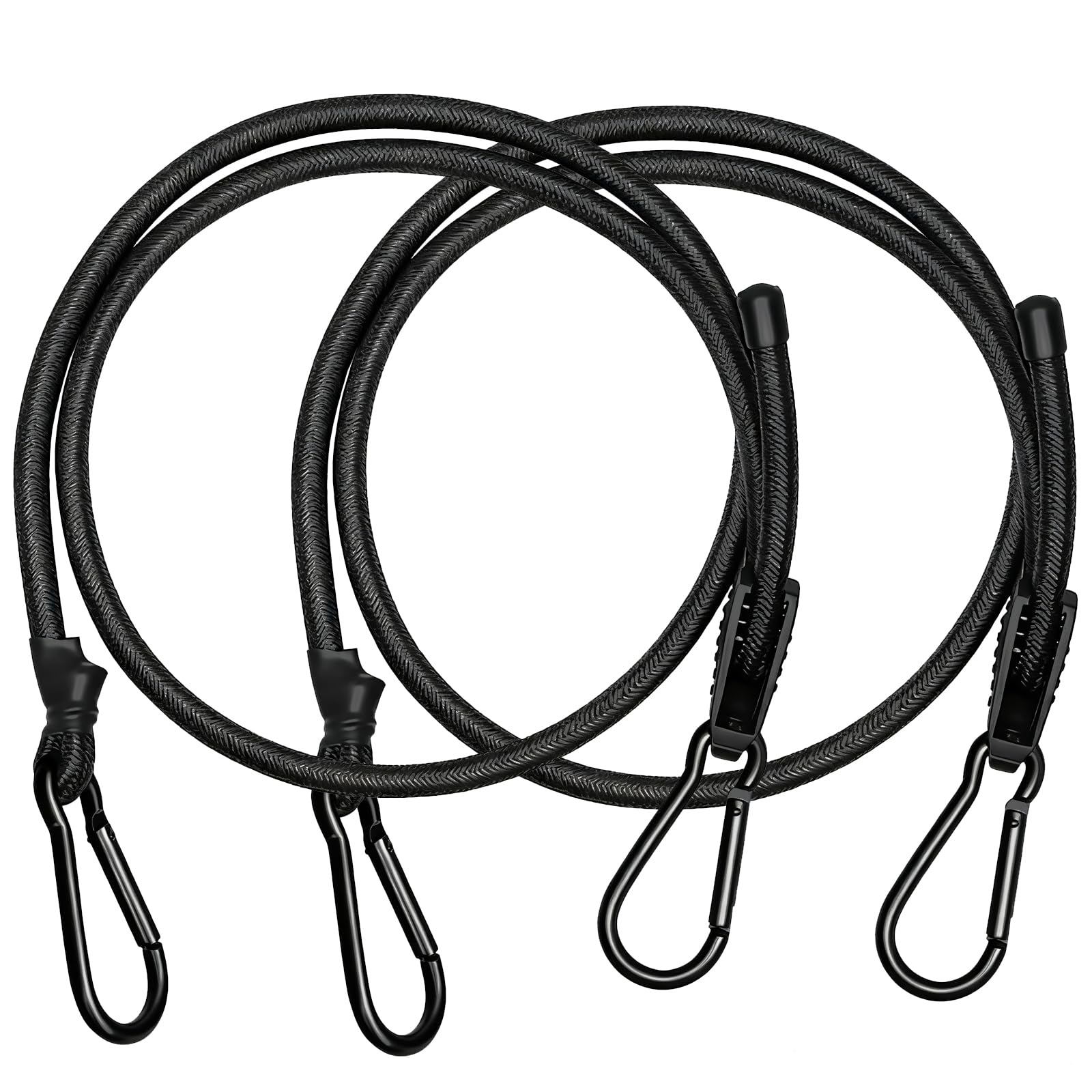 AWELCRAFT 調節式ゴムバンド バンジーコード カラビナフック 20cm～100cm 2本 長さ自由自在 荷締め ゴムロープ 荷台用 荷物固定 荷崩れ防止 自転車 バイク アウトドア キャンプ 1m*2本