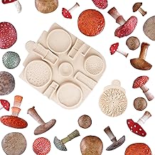 U-Vathing Mushroom Silicone Mold, 5 Kinds Mushroom Cake Mould Vegetable Fondant Candy Decoration Mold, Mushroom Polymer Clay Casting Silicone Mold for Chocolate Candy Ice Cube French Dessert Molds