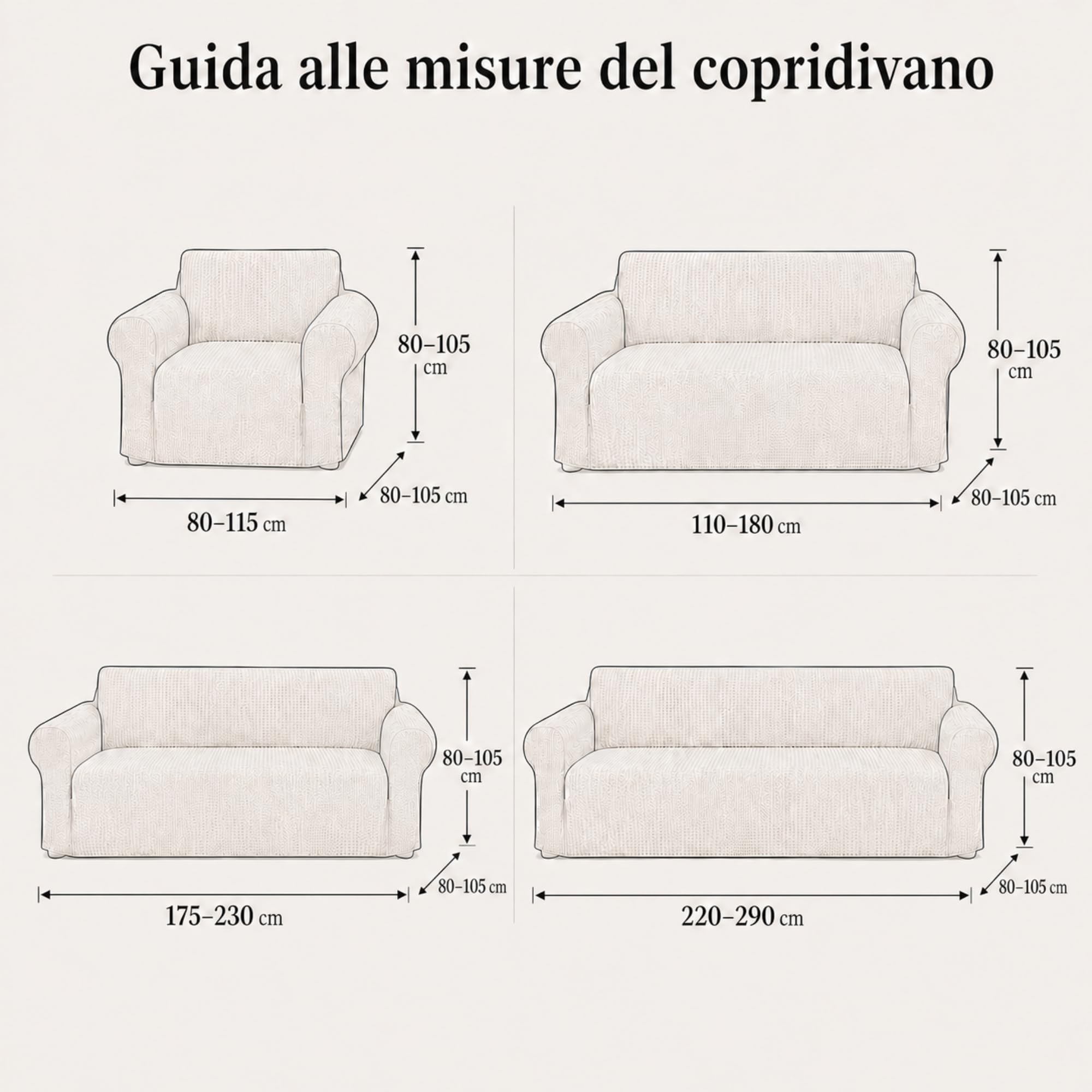 VKZ Housse de Fauteuil 1 Place Imperméable Extensible avec Accoudoirs, Housse de Canapé Lavable, Protège Canapé,Beige