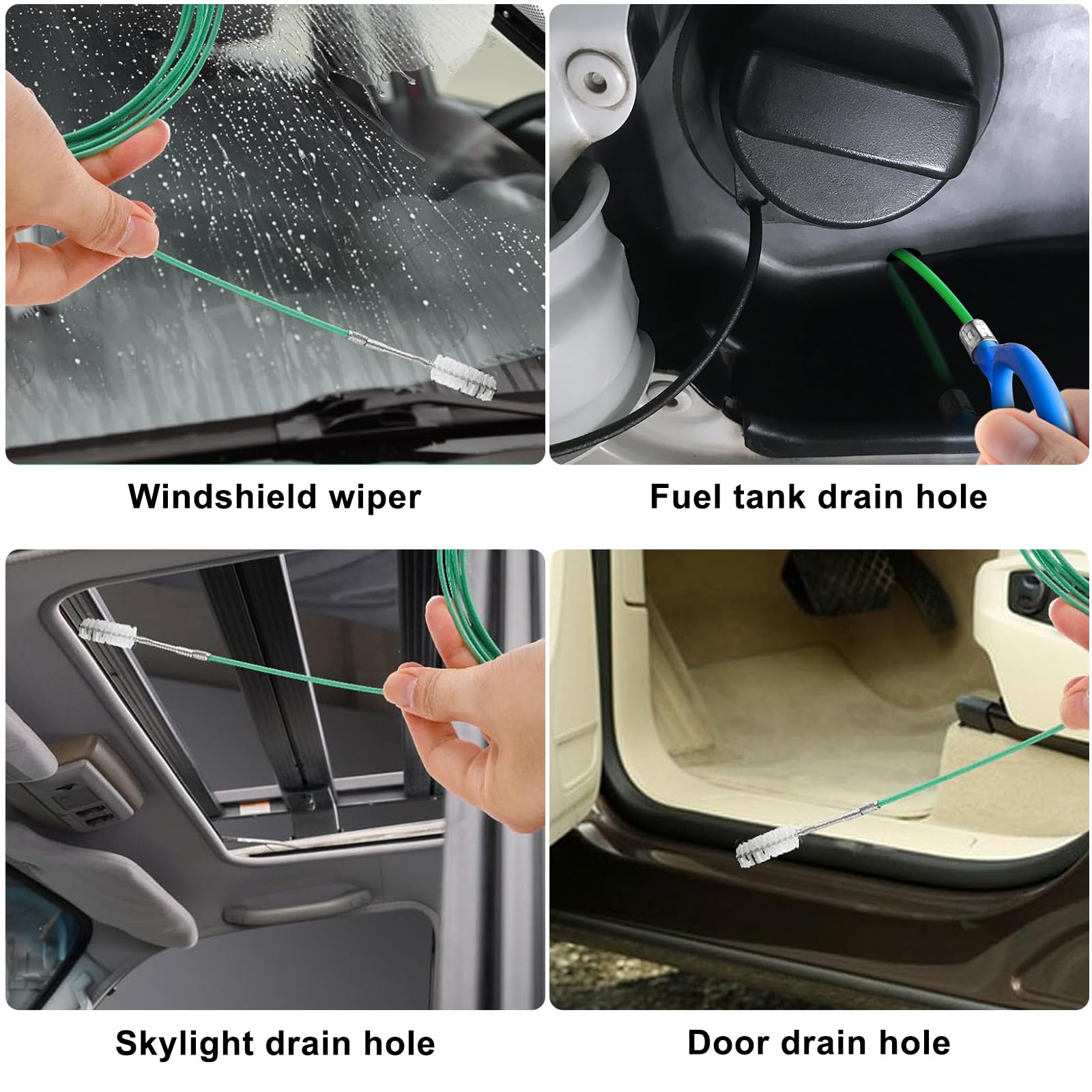 Spazzola Pulizia Scarichi Flessibile ZLLkeji - Lunghezza 300 Cm - Per Auto, Acquari, Tubi Lavelli - Setole Nylon Antigraffio